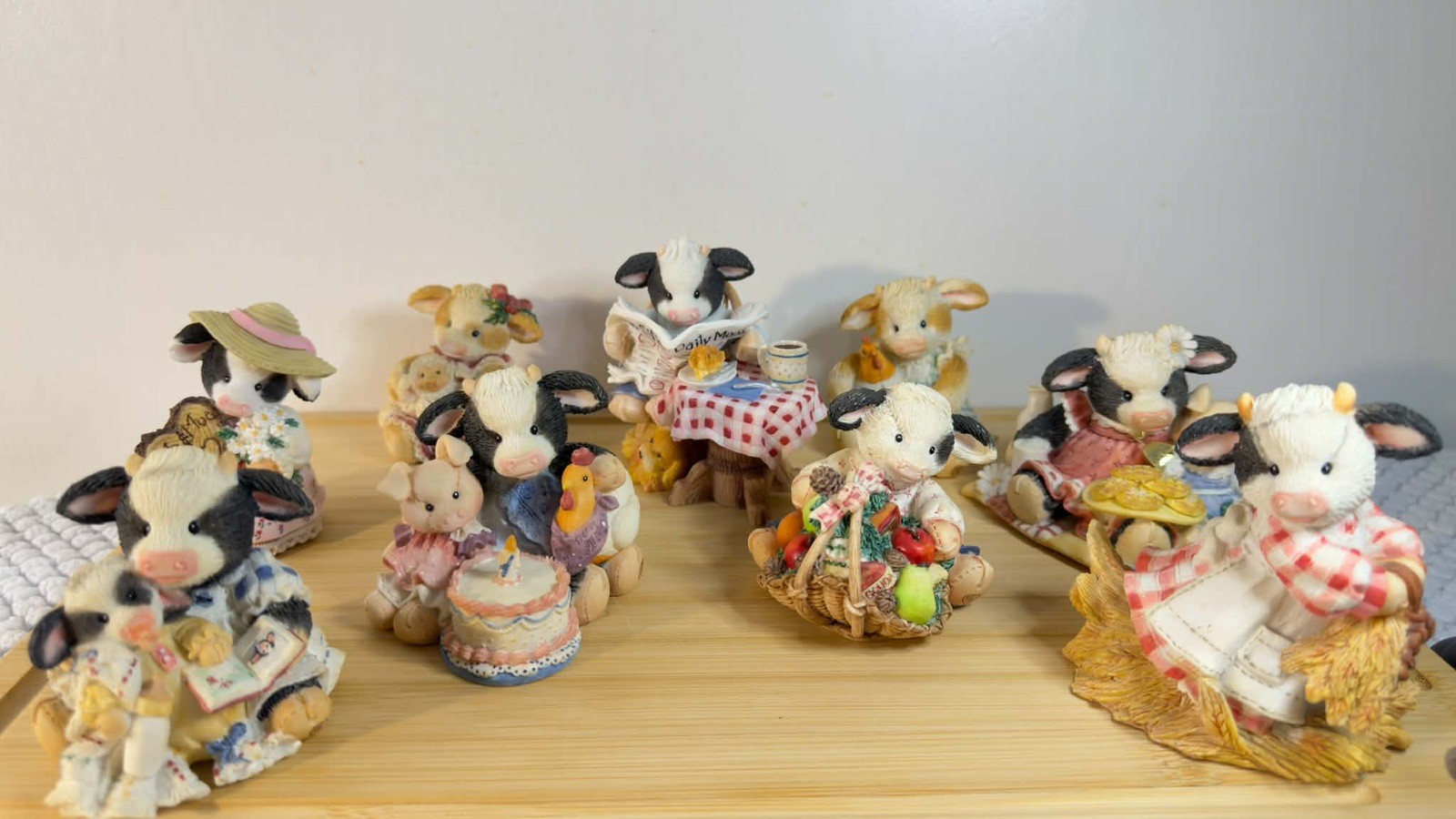 Enesco Mary’s Moo Moos Cow Figurines 1990s Resin Random Lot of 9