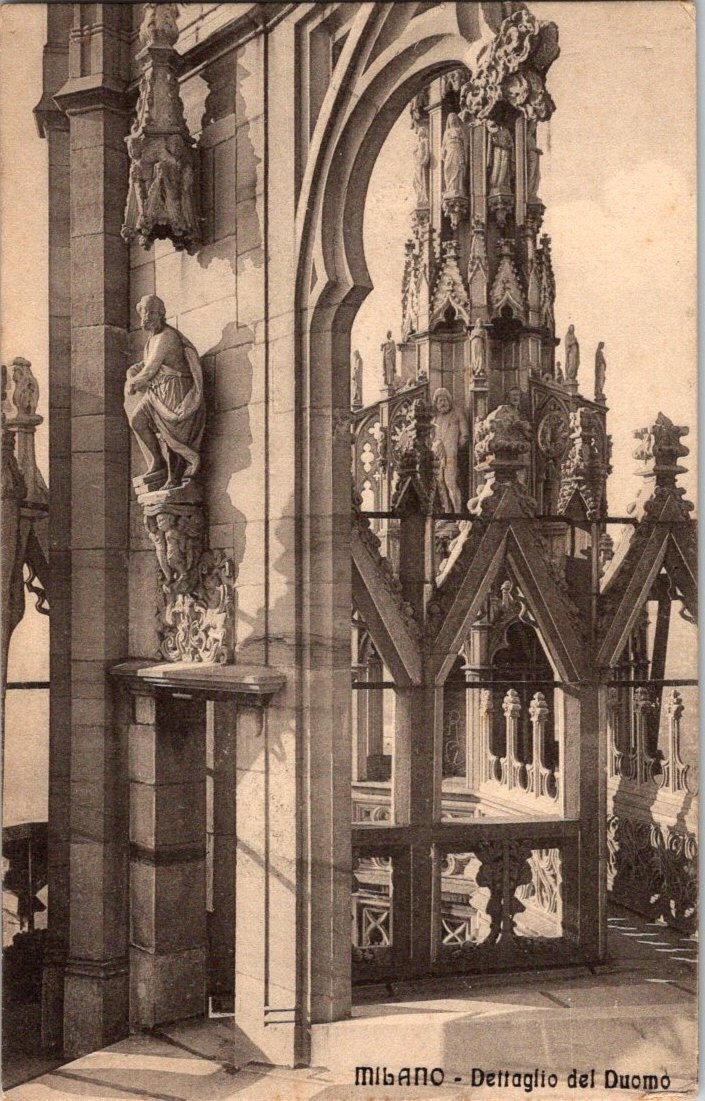 1911 Milano Duomo Cathedral Detail RPPC Postcard Italy Architecture 1911 Milano Duomo Cathedral Detail RPPC Postcard Italy Architecture