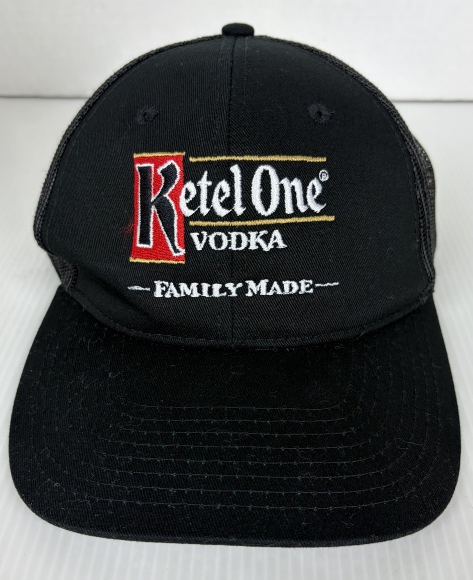 KETEL ONE Vodka Family Made Strapback Mesh Logo Promo Baseball Cap Adult Sz NWOT