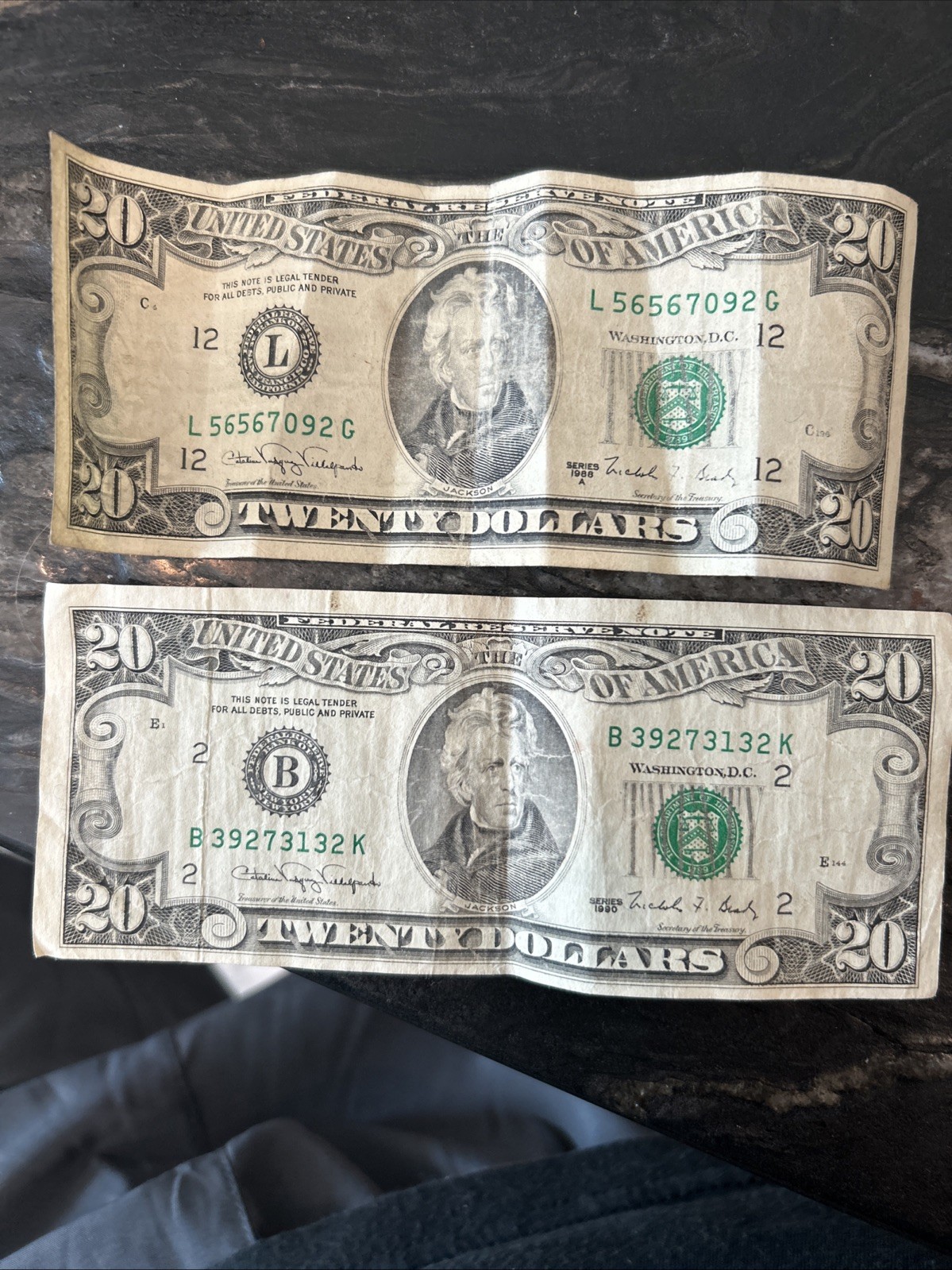 Good Condition Two $20 One Is 1988 And The Other Is 1990 ￼