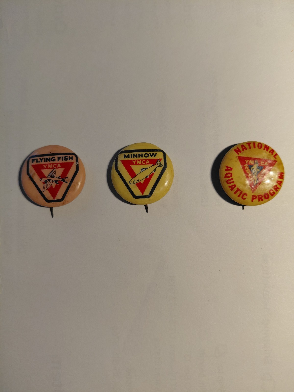 YMCA NATIONAL FISH Club AQUATIC PROGRAM Pinback Pins YMCA NATIONAL FISH Club AQUATIC PROGRAM Pinback Pins