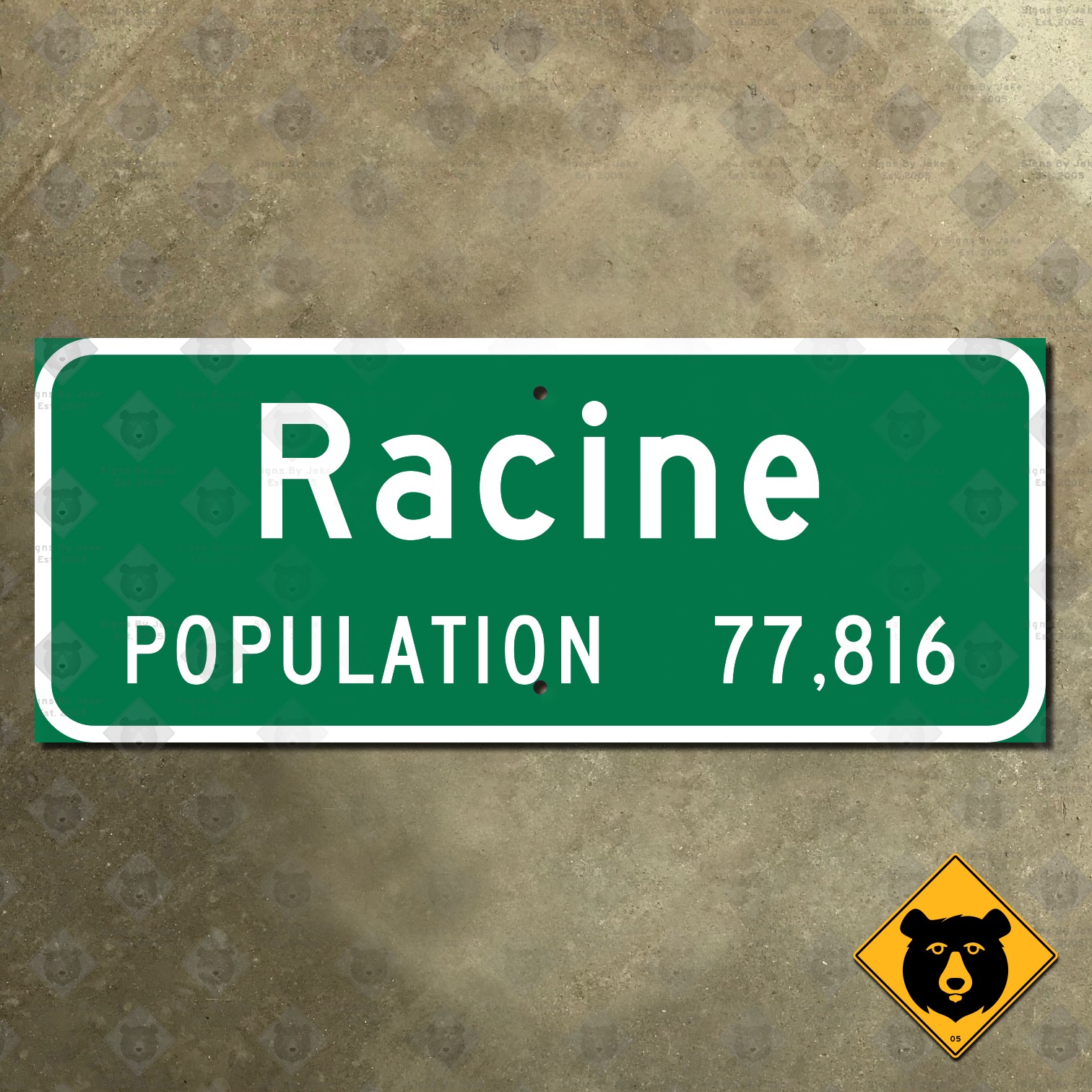 Racine Wisconsin city limits highway road sign 2017 marker boundary 27x11