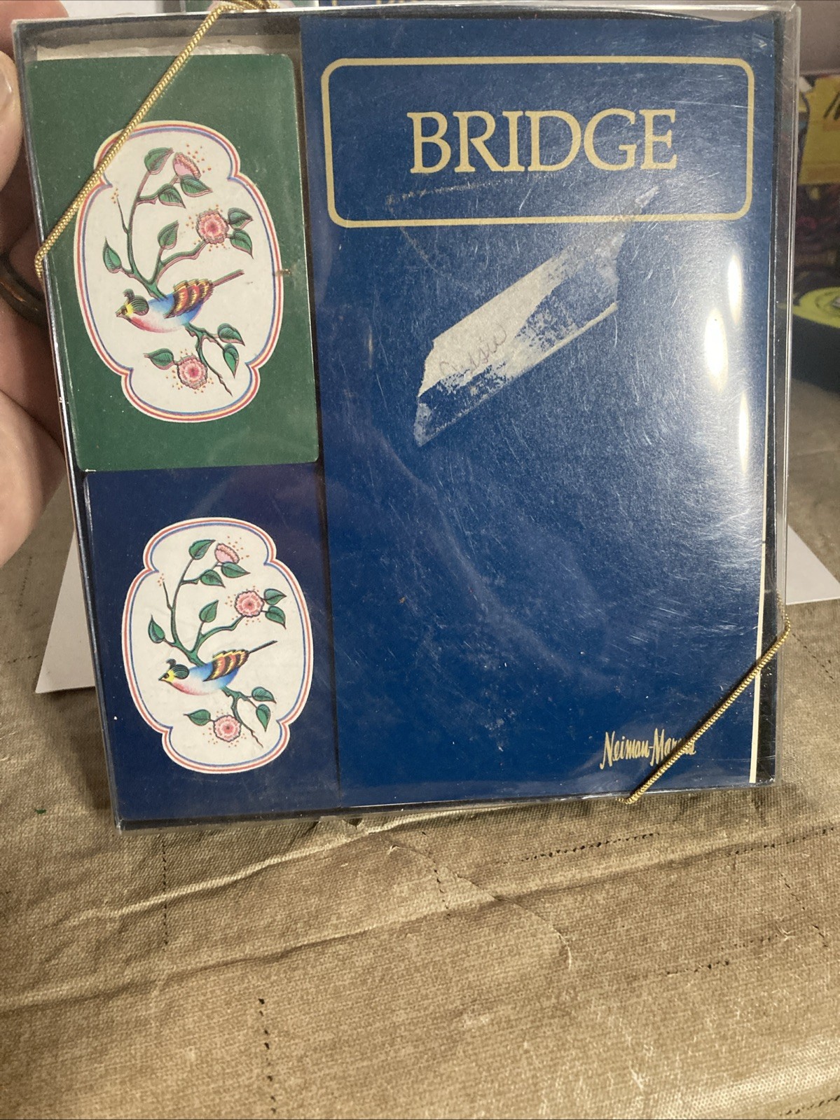 Vintage Caspari Bridge Card Set Double Deck Birds