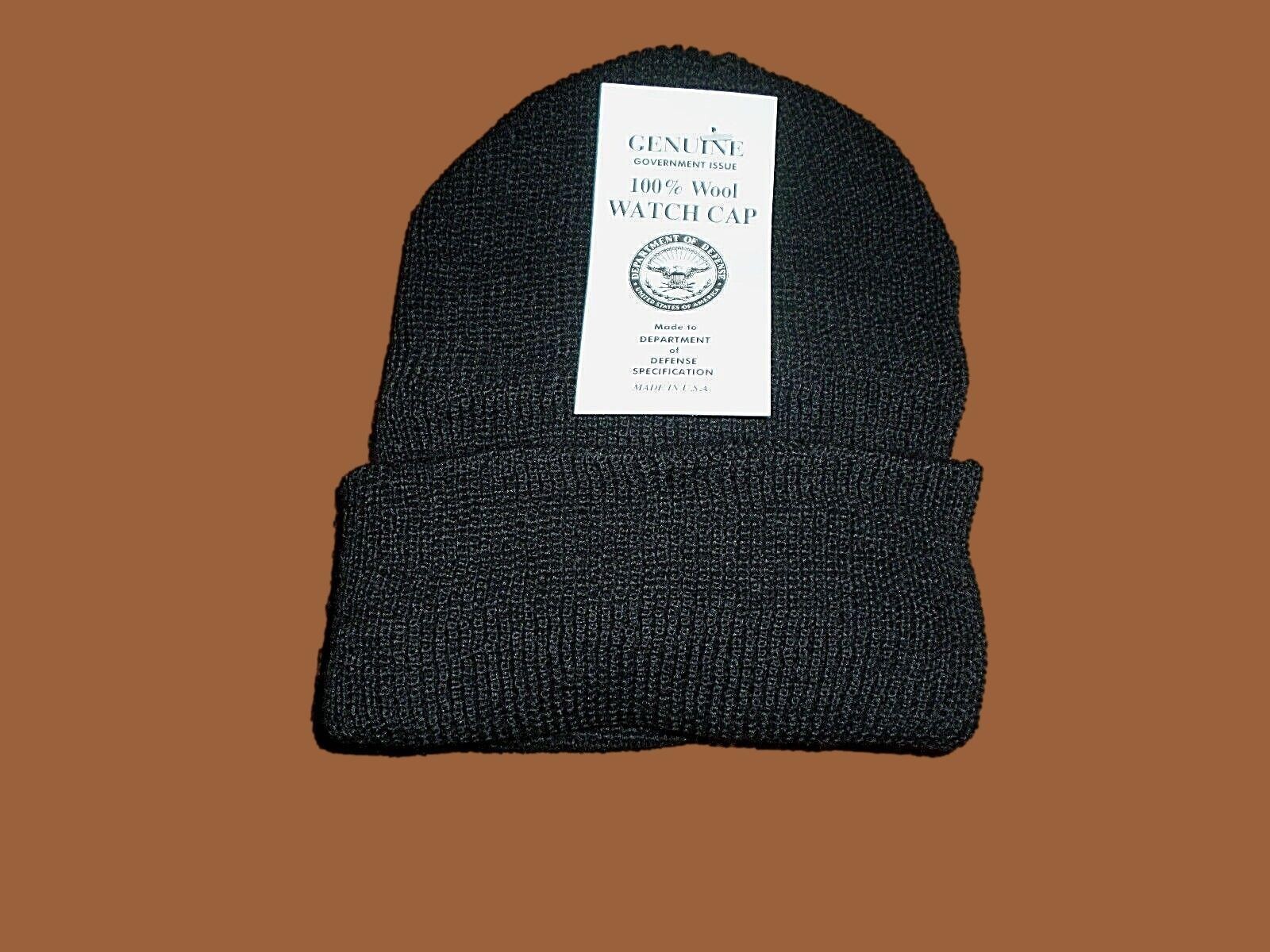  NEW GENUINE MILITARY WATCH CAP BLACK 100% WOOL 2 PLY U.S.A MADE BEANIE