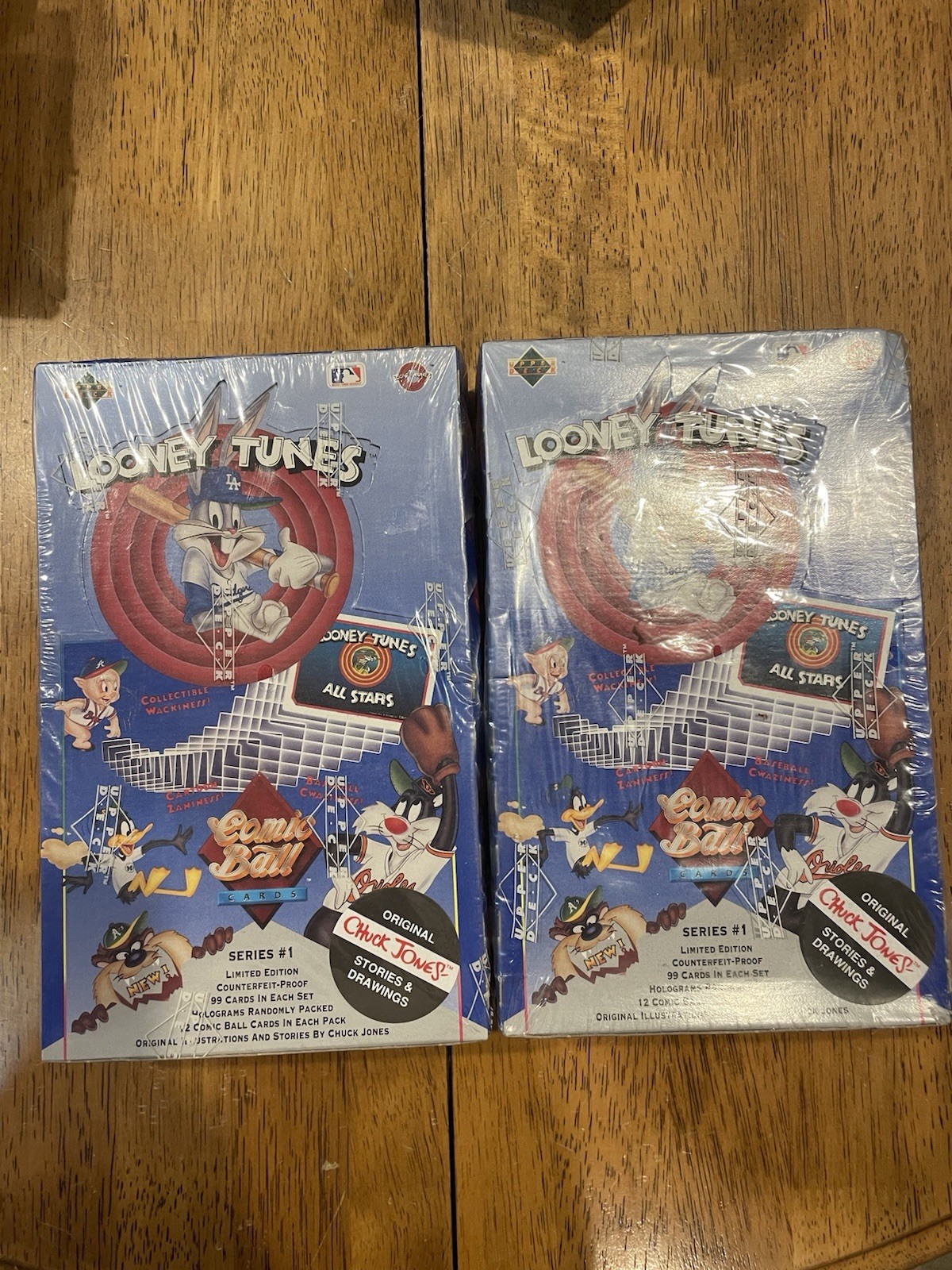 Lot of (2) 1990 Upper Deck Looney Tunes Comic Cards Series 1 Sealed Box C Jones