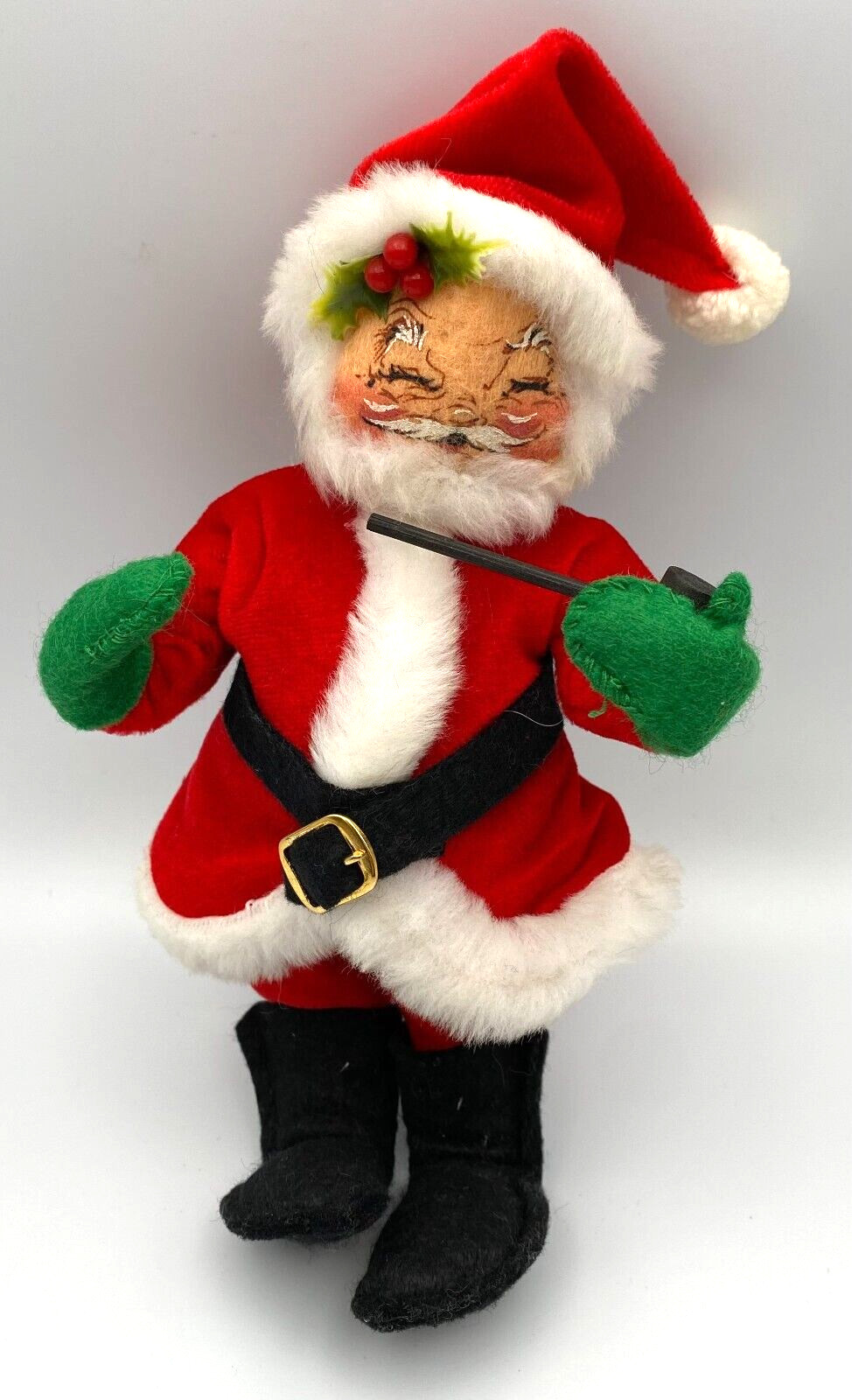 Vintage Annalee Mobilite Doll Christmas Santa With Pipe Doll \'88 7\