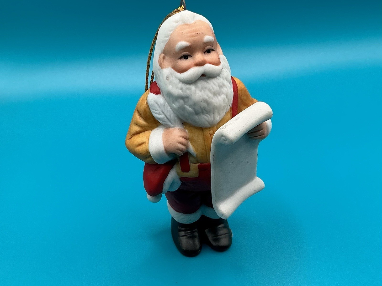 Vintage Schmid 1990 Santa Claus Ornament Christmas List Taiwan Figurine