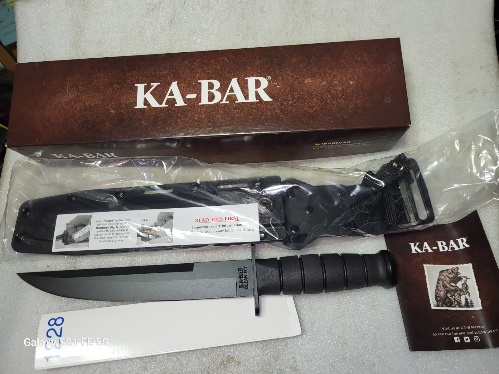 Ka-Bar 1266 Black Fixed Blade Knife & Sheath Lot 6 Ka-Bar 1266 Black Fixed Blade Knife & Sheath Lot 6