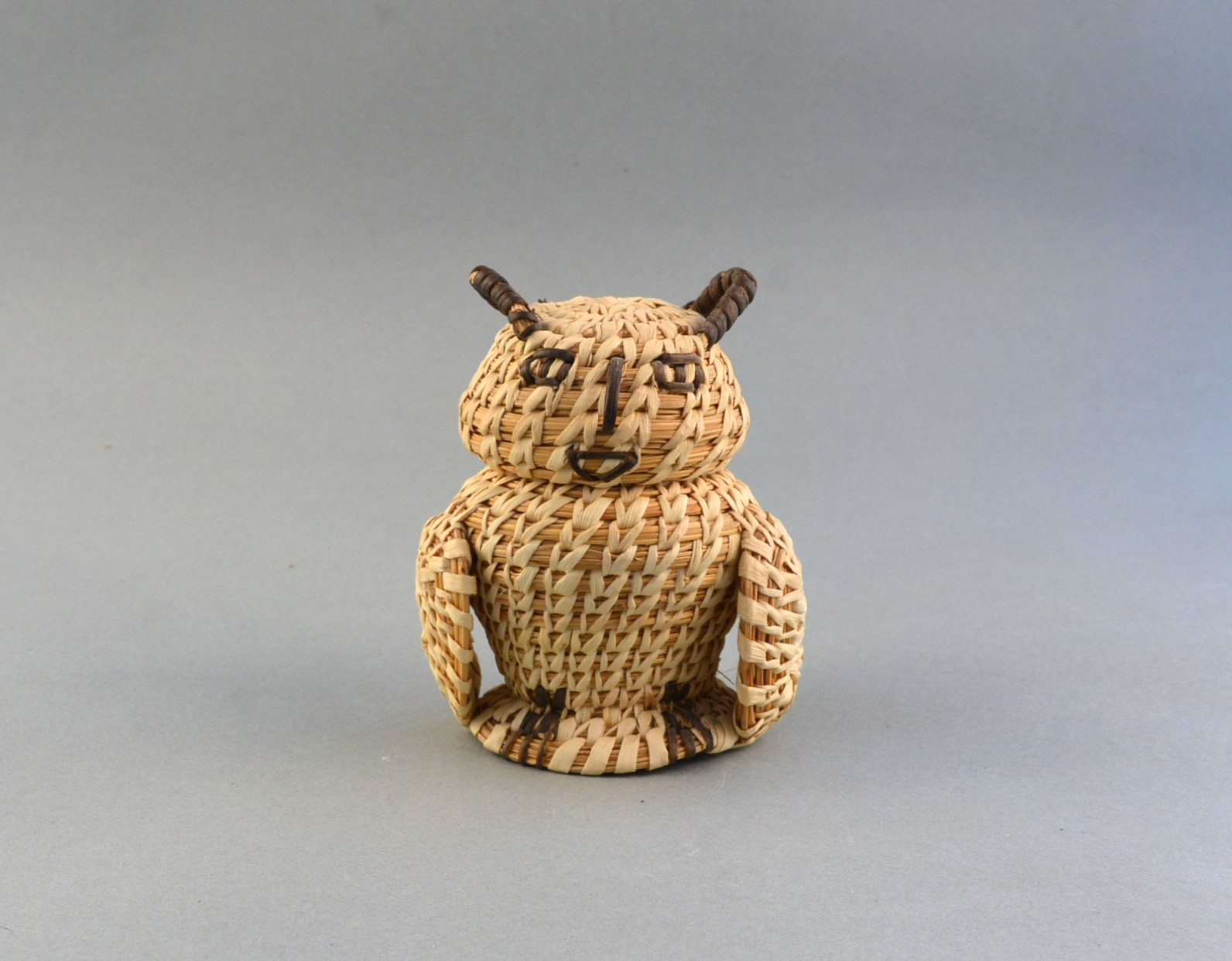 Vintage Papago Owl Basket -  3 3/4