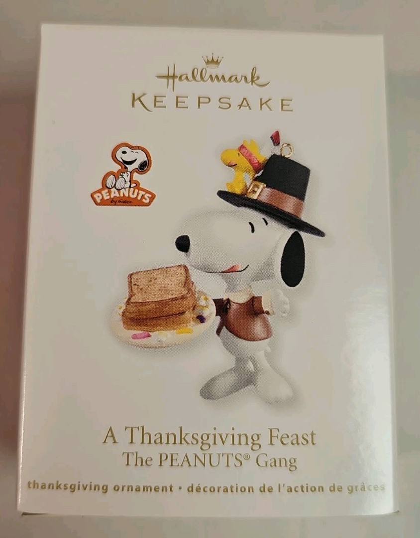 2012 Hallmark A Thanksgiving Feast Keepsake Ornament Peanuts Gang Snoopy NEW HTF