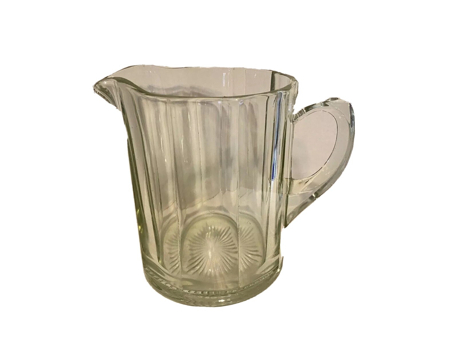 Vtg Heavy Clear Pressed Glass Water Pitcher Home Decor Vtg Heavy Clear Pressed Glass Water Pitcher Home Decor