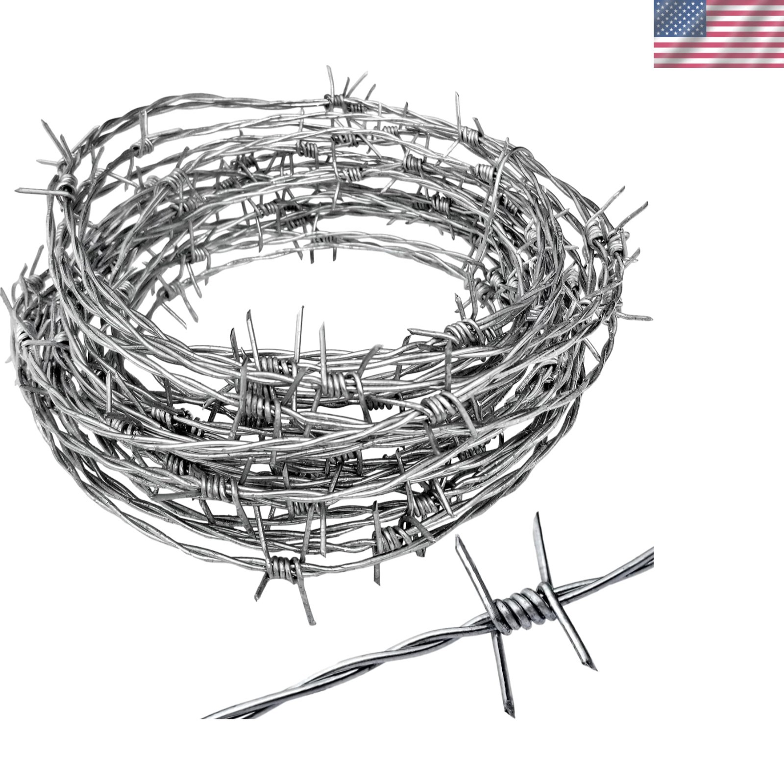 Commercial Grade 25ft 18 Gauge Sharp Barbed Wire - Ideal for Deterring Pests Commercial Grade 25ft 18 Gauge Sharp Barbed Wire - Ideal for Deterring Pests