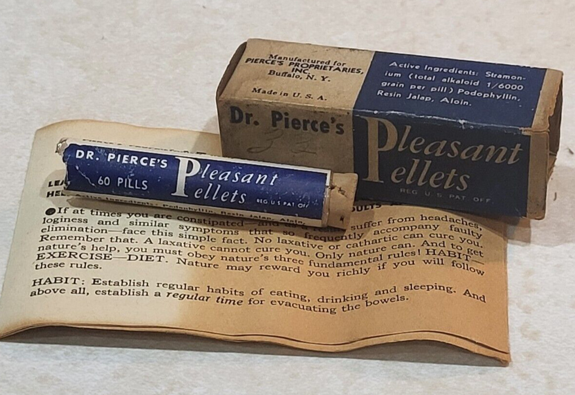 DR PIERCE\'S PLEASANT PELLETS w/Original Box, Vial & Pamphlet