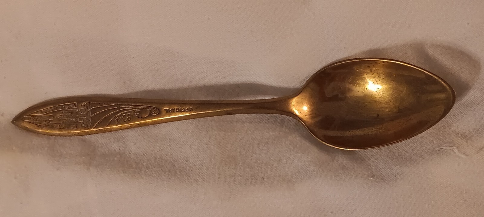 1934 Official World's Fair Souvenir Spoon Dirigold Green Duck Co Chicago 1934 Official World's Fair Souvenir Spoon Dirigold Green Duck Co Chicago