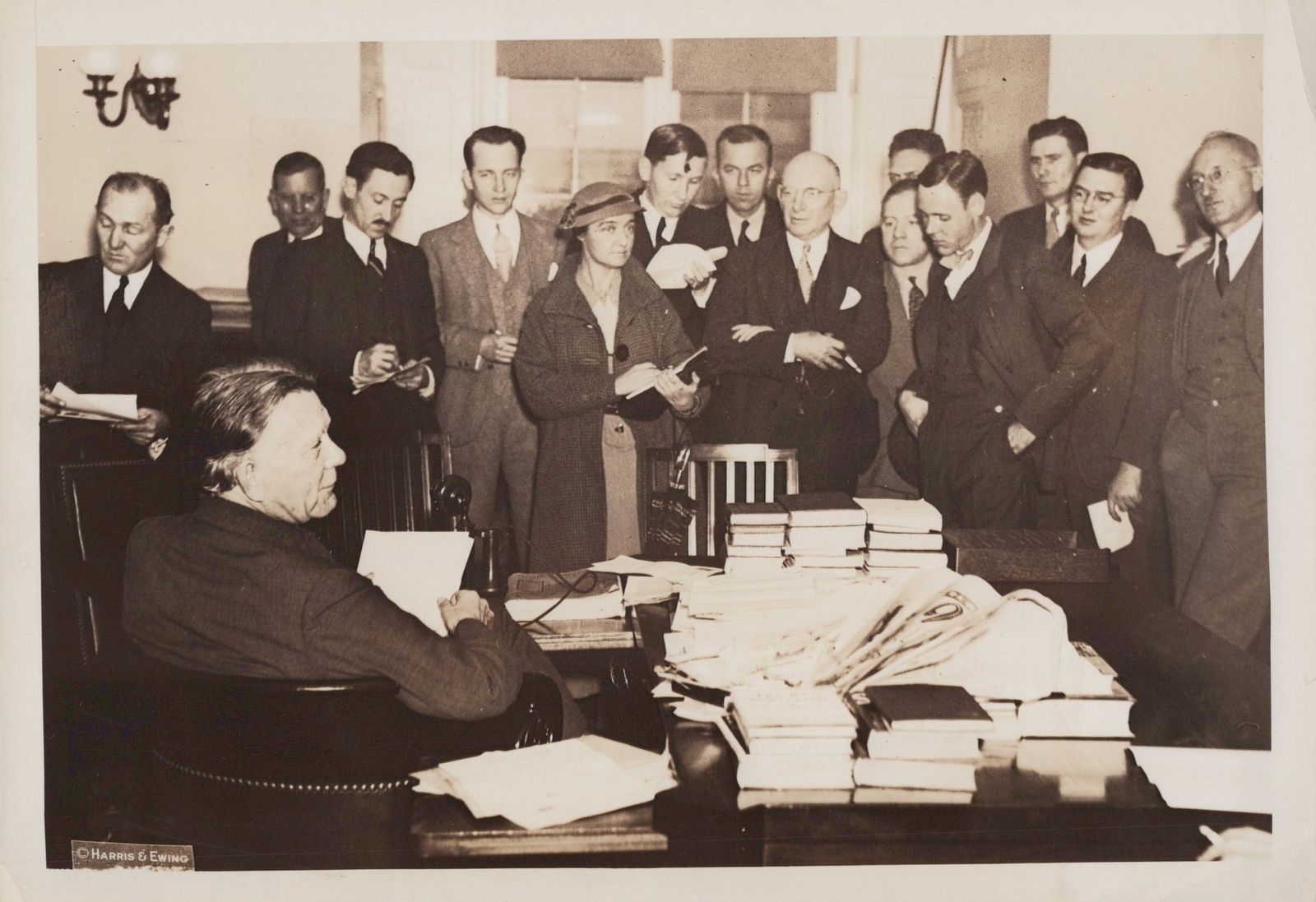 Washington D.C. 1935 Senator Borah Press Conference Idaho Original Press Photo