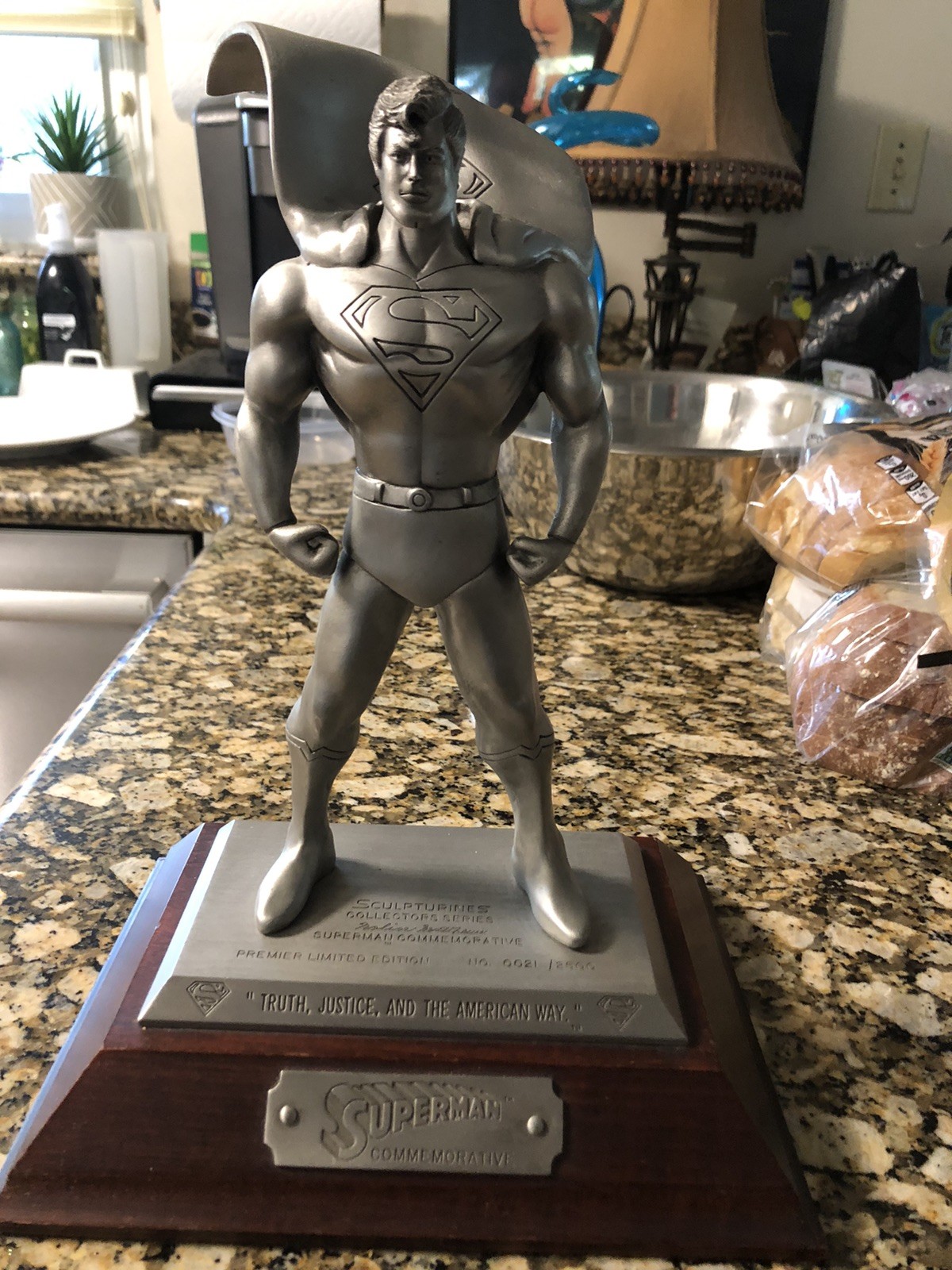 Superman Commemorative Pewter Statue 1991 12” Tall RARE RARE RARE Nolin Matthews