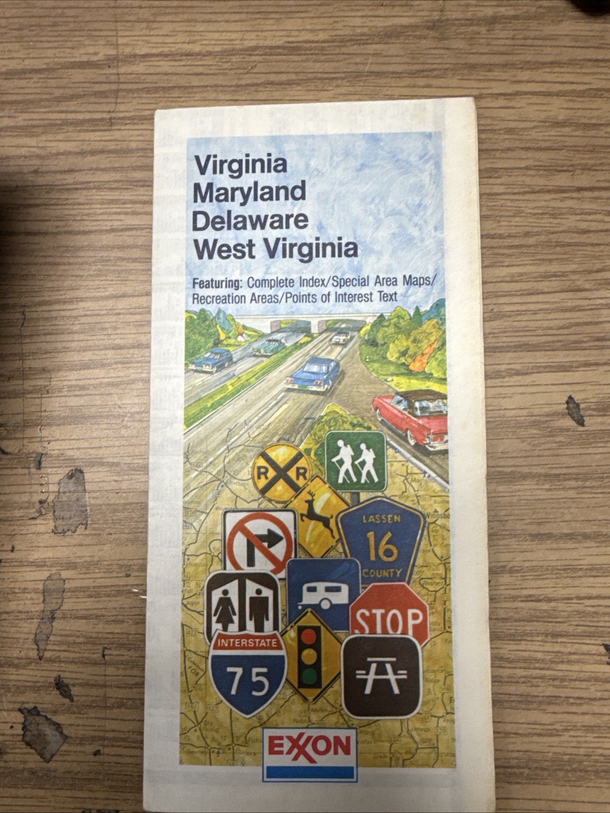 1982 Exxon Road Map of Virginia, Maryland, Delaware, West Virginia