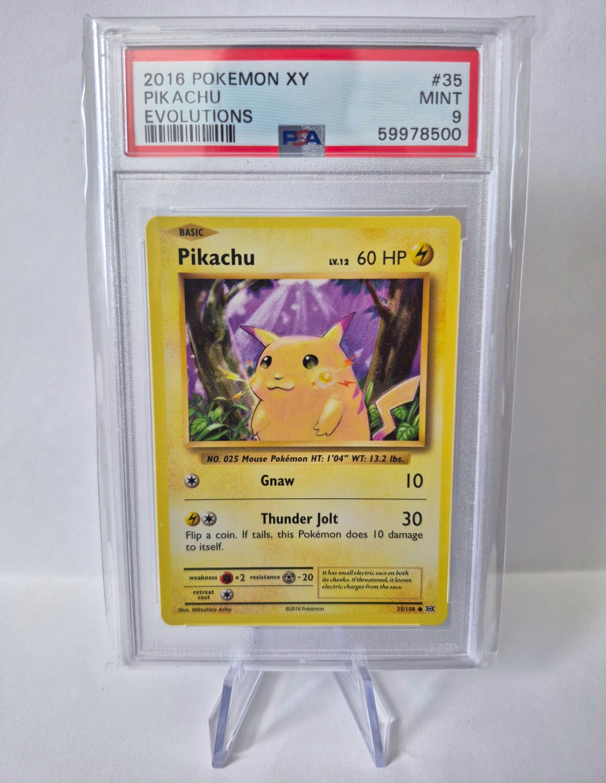 2016 Pokémon XY Evolutions Pikachu #35/108 PSA 9 Mint