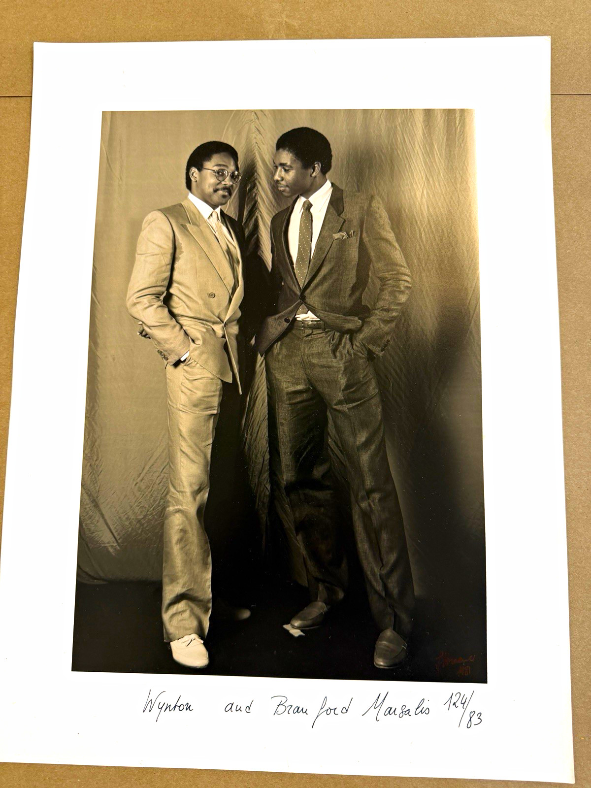 Jacques Straesslé Signed Silver Gelatin Print – Wynton & Branford Marsalis