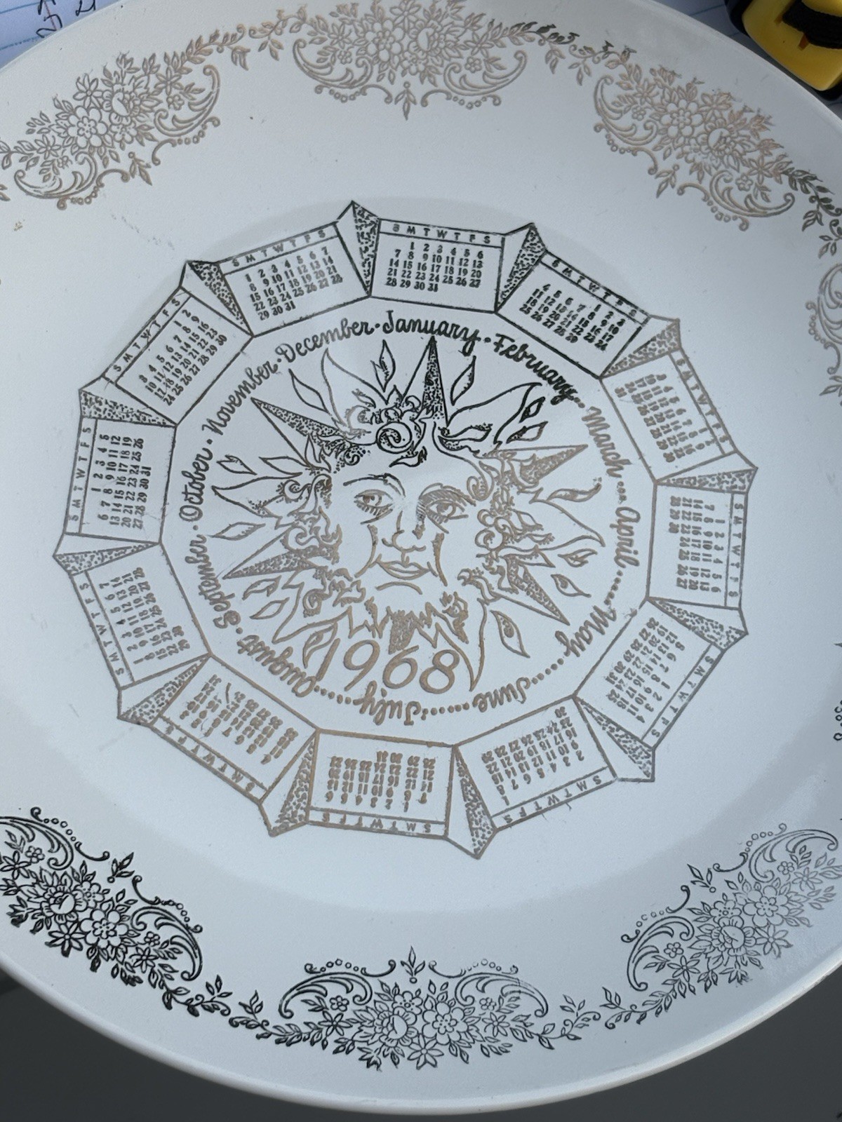 Calender Plate 1968 Collectors VTG