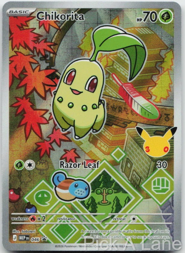 Chikorita 046 Promo ME: Mega Evolution Promo Pokemon Holo Near Mint