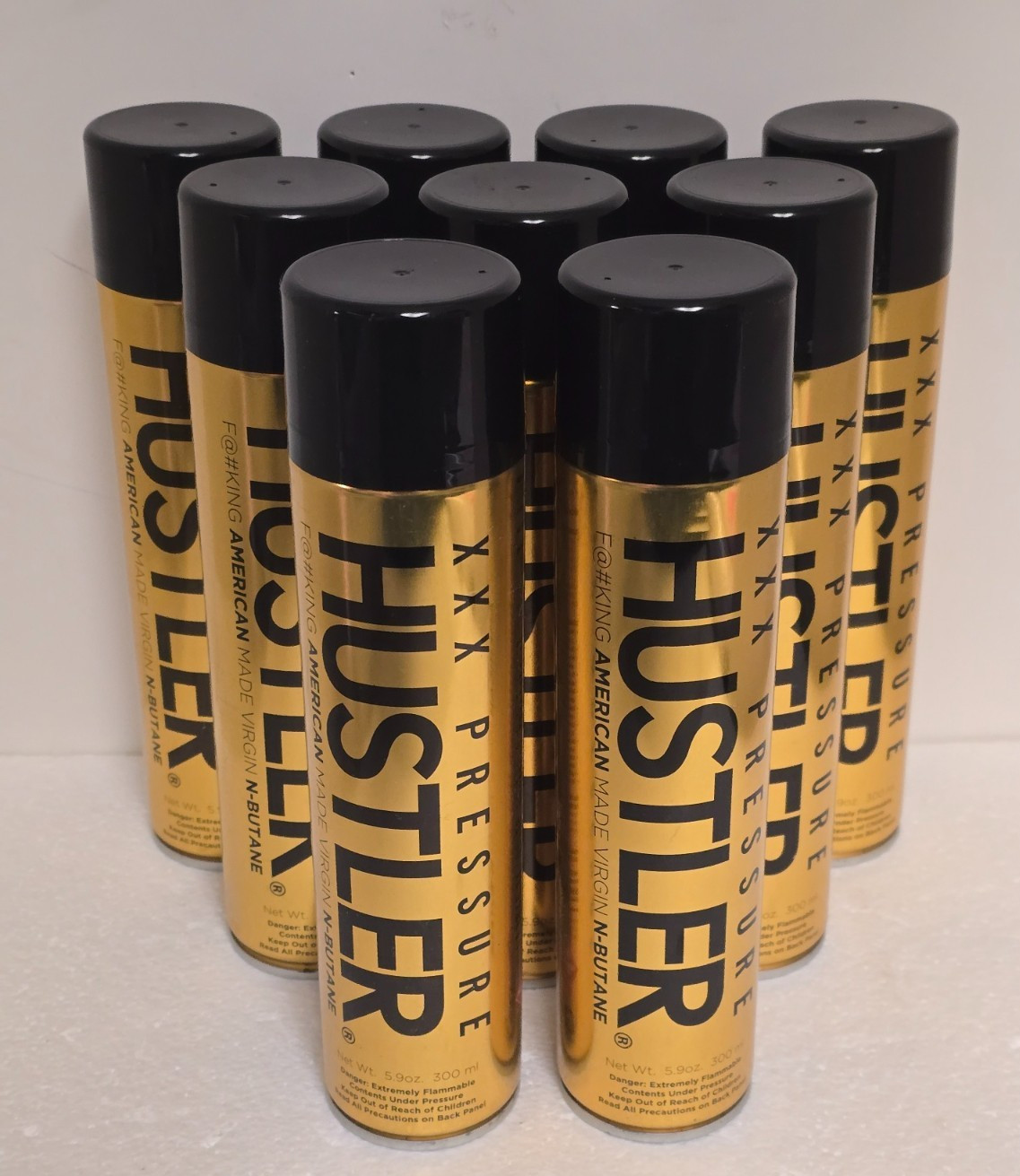 2 Cans HUSTLER XXX PRESSURE -300ML American Virgin N-BUTANE- BOGO