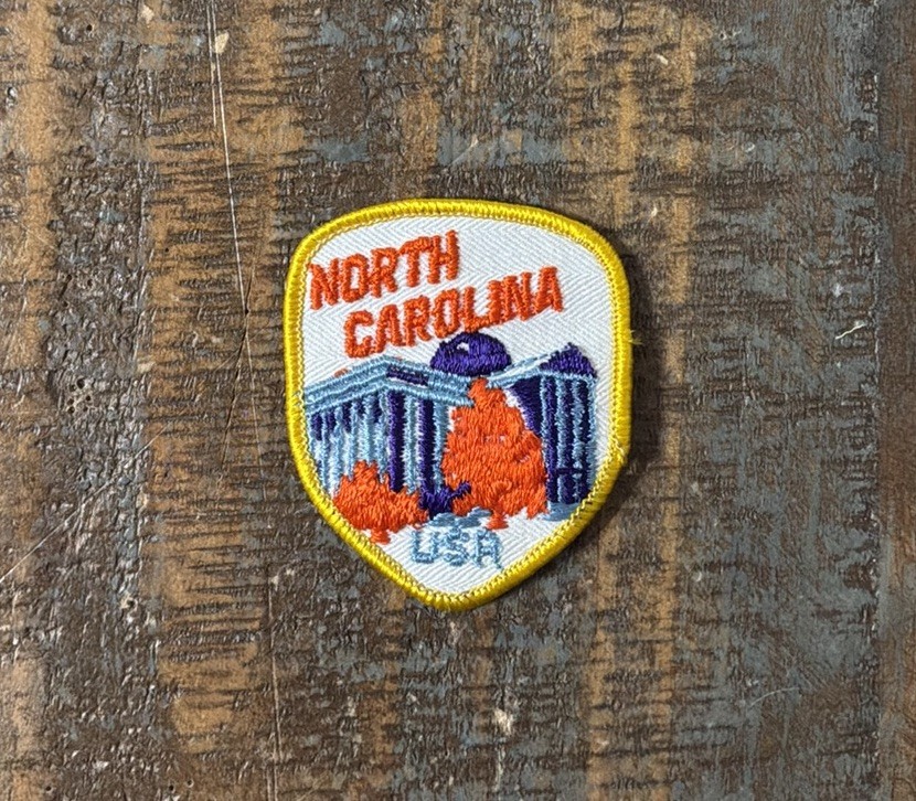 Vintage North Carolina Capital Building State Travel Souvenir Patch NOS 1970s