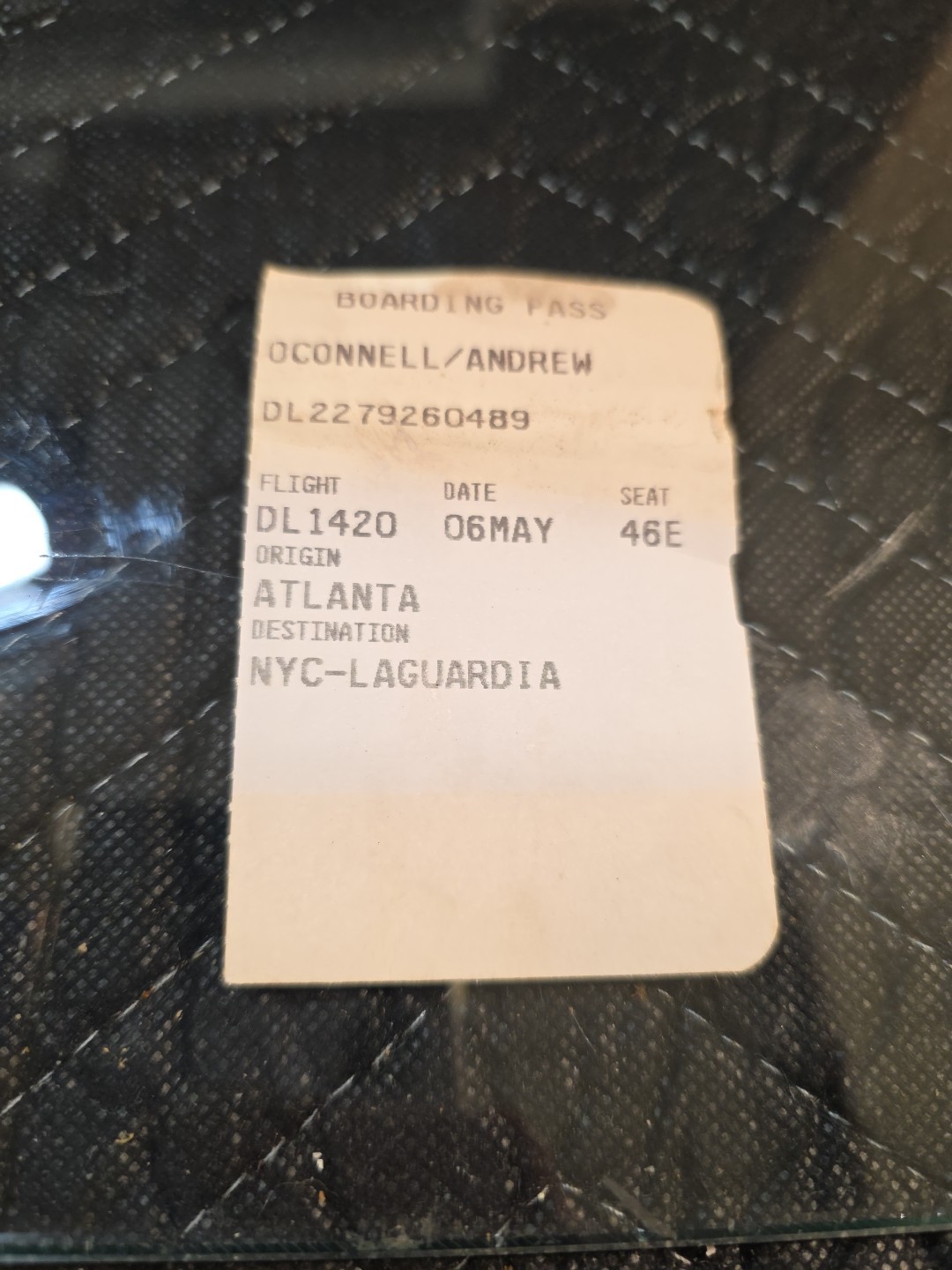 Vintage Laguardia Boarding Pass