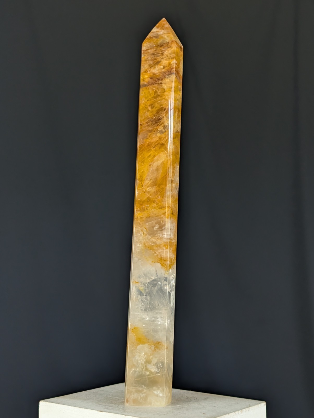 Golden Healer Tower Crystal Large Big Tall Gemstone Chakra