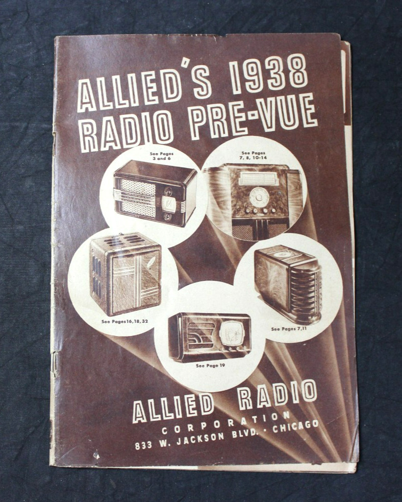 VINTAGE ALLIED\'S 1938 RADIO PRE-VUE CATALOG ~ ALLIED RADIO CORP, CHICAGO