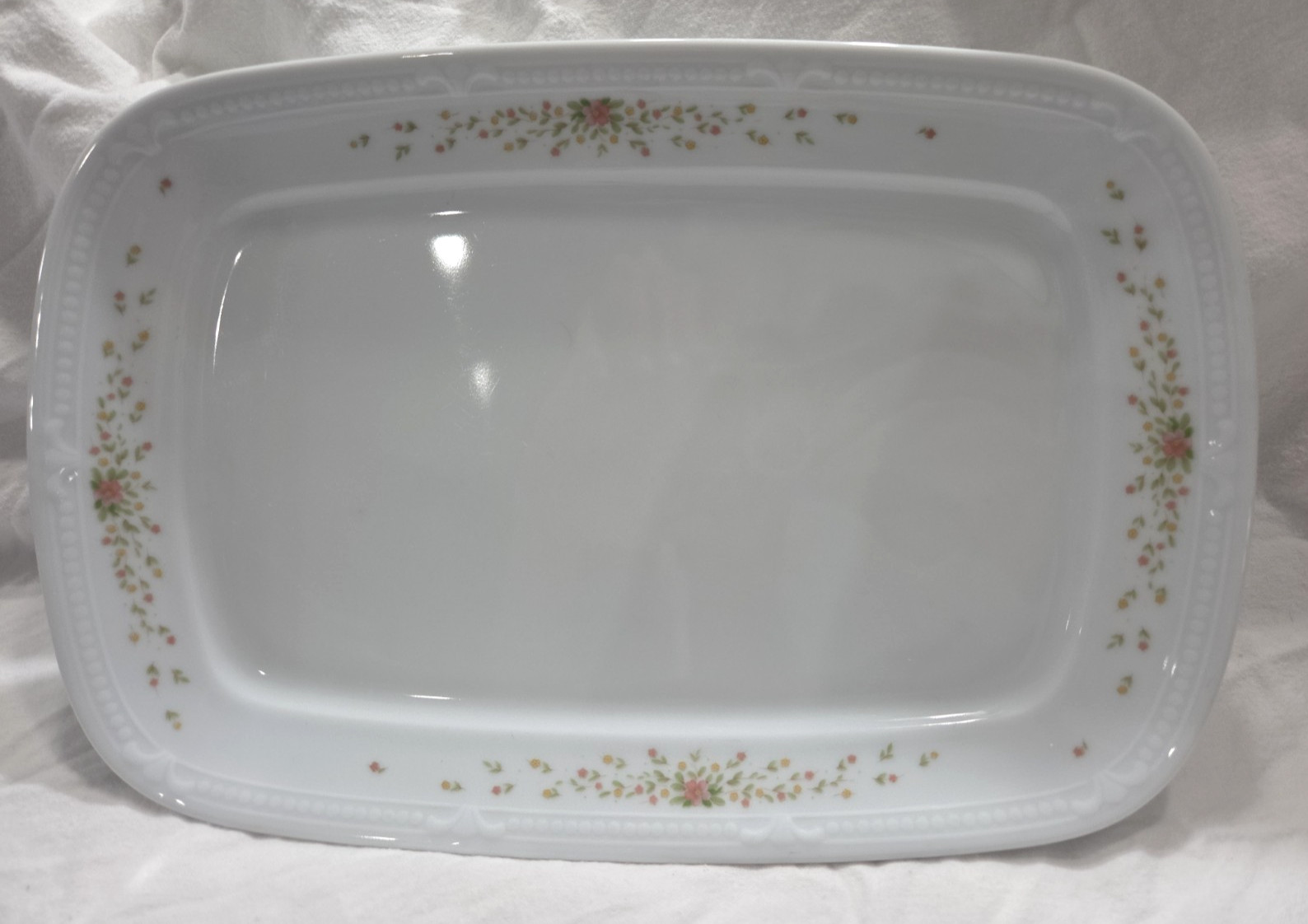 Vntg 1930s-50s Mitterteich Bavaria Green Backstamp Floral 12.5in Serving Tray Vntg 1930s-50s Mitterteich Bavaria Green Backstamp Floral 12.5in Serving Tray