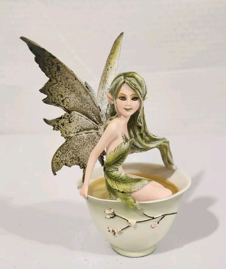 Ebros Amy Brown Matcha Green Tea Fairy In Teacup Figure Figurine Fairy Garden Ebros Amy Brown Matcha Green Tea Fairy In Teacup Figure Figurine Fairy Garden