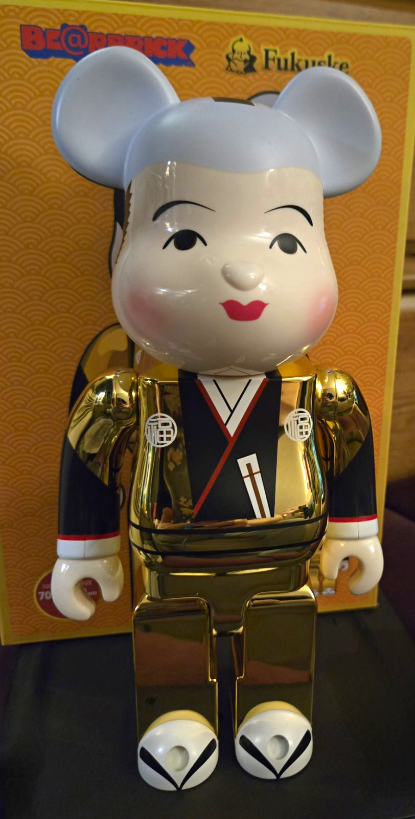 Medicom Toy BE@RBRICK Fukusuke Gold-Plated 400% Only Loose Figure Collectible Medicom Toy BE@RBRICK Fukusuke Gold-Plated 400% Only Loose Figure Collectible