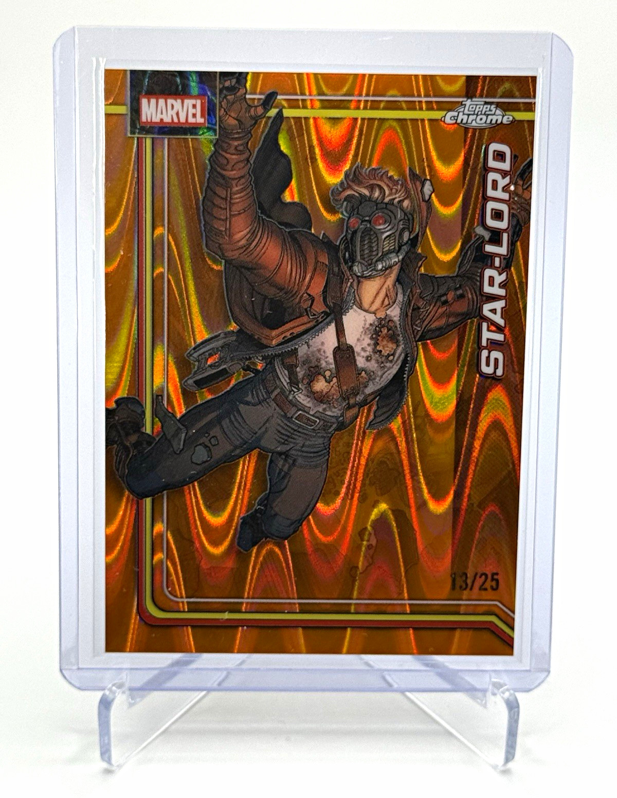 Topps 2025 Topps Chrome Marvel Star-Lord #168 Serial Numbered 13/25