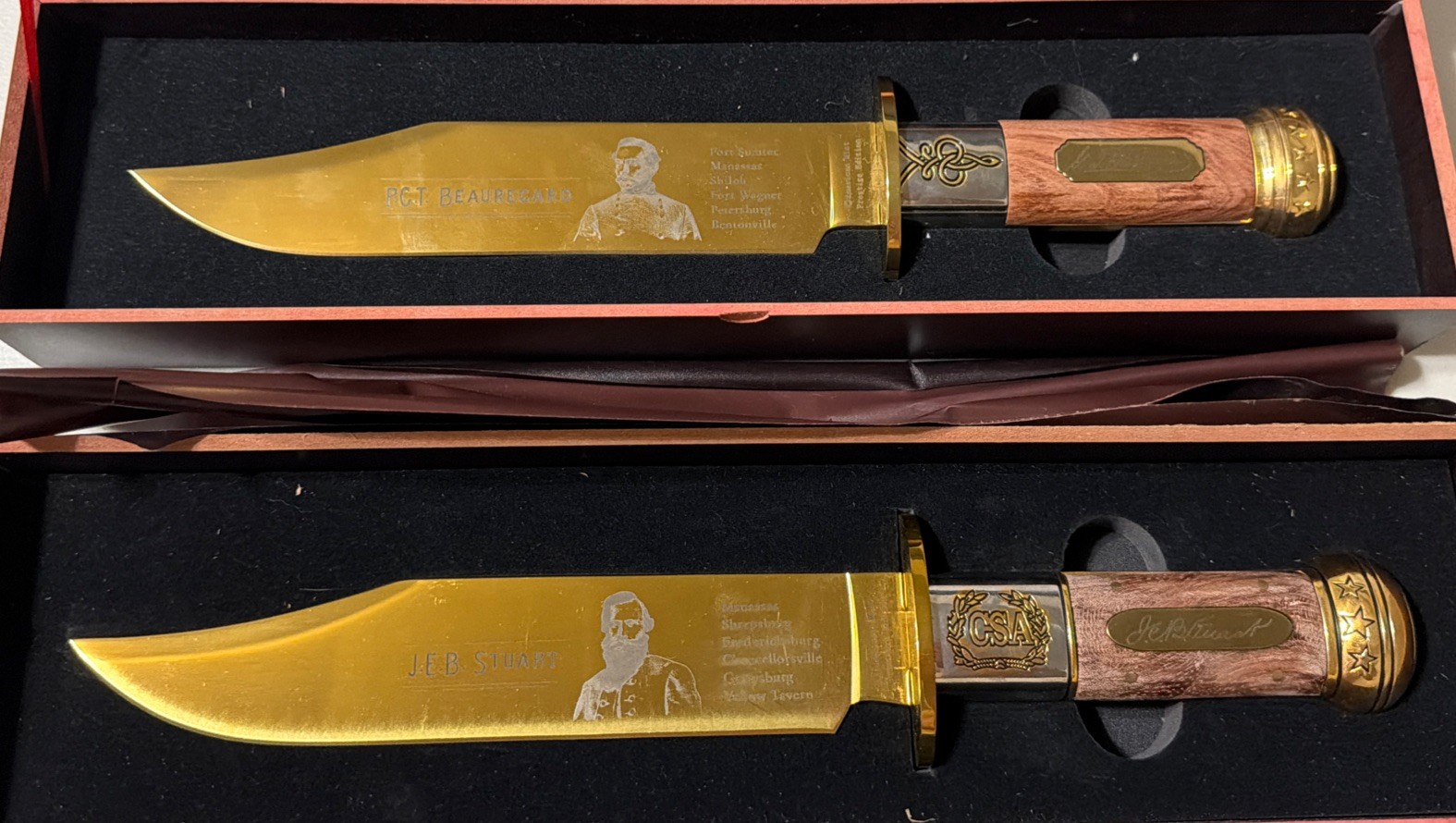 Civil War Bowie Knife Generals of the Confederacy PCT Beauregard J.E.B. Stuart