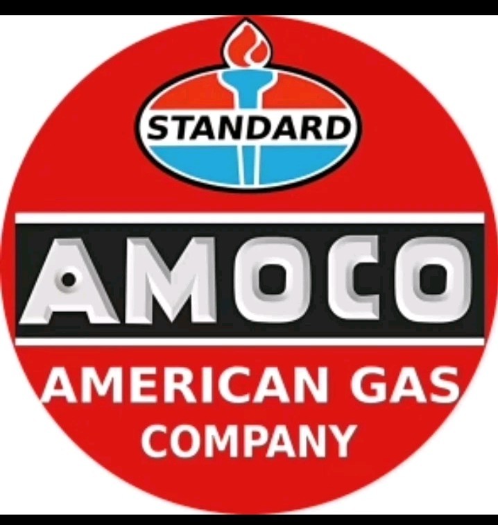 Amoco American Gas Company Standard Oil Shop Garage Metal Sign 12-in Round
