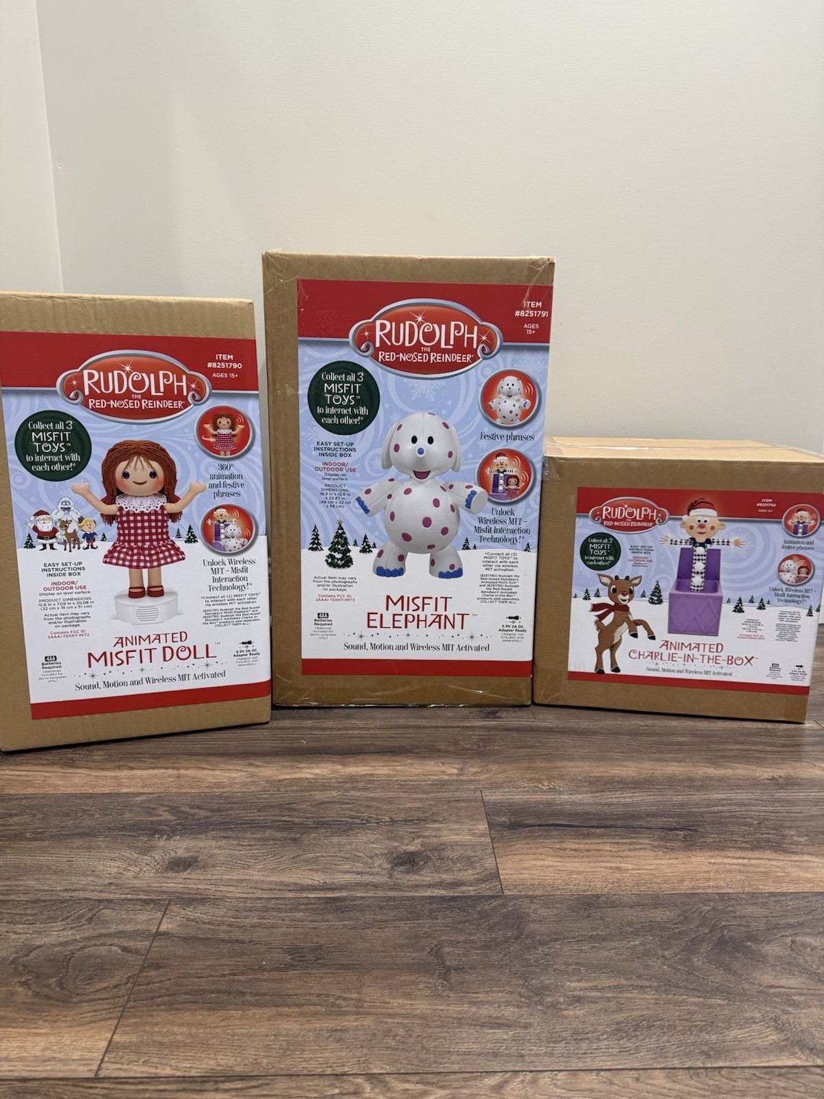 DOLLY Misfit Toy Doll/MISFIT ELEPHANT/ Animated Charlie In The Box All 3