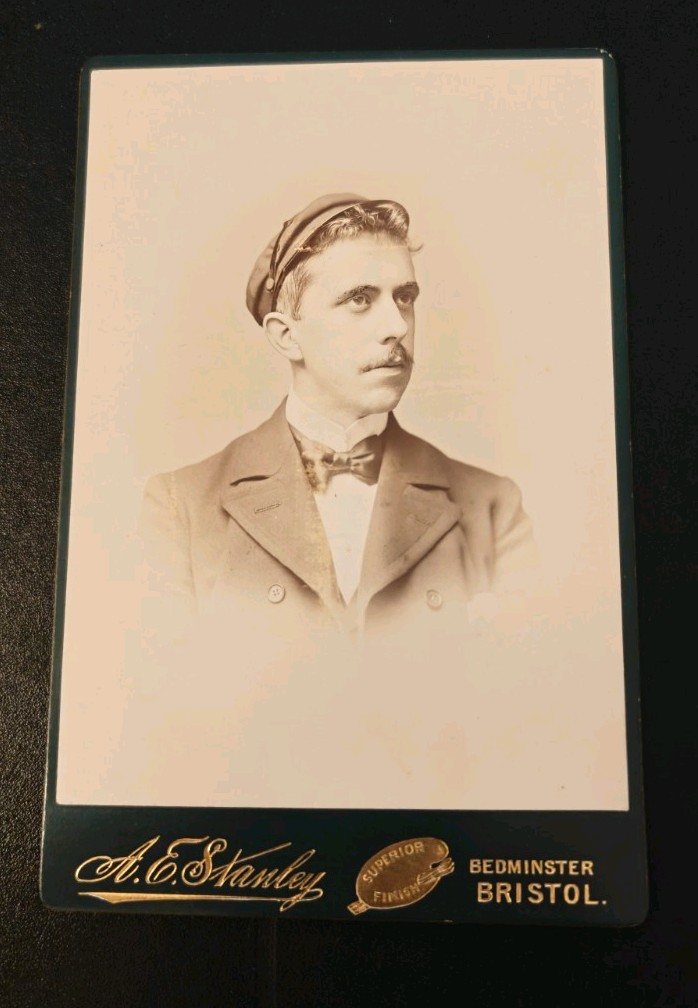 Handsome Young Man. Vintage Cabinet photograph. Stanley Bedminster Bristol.