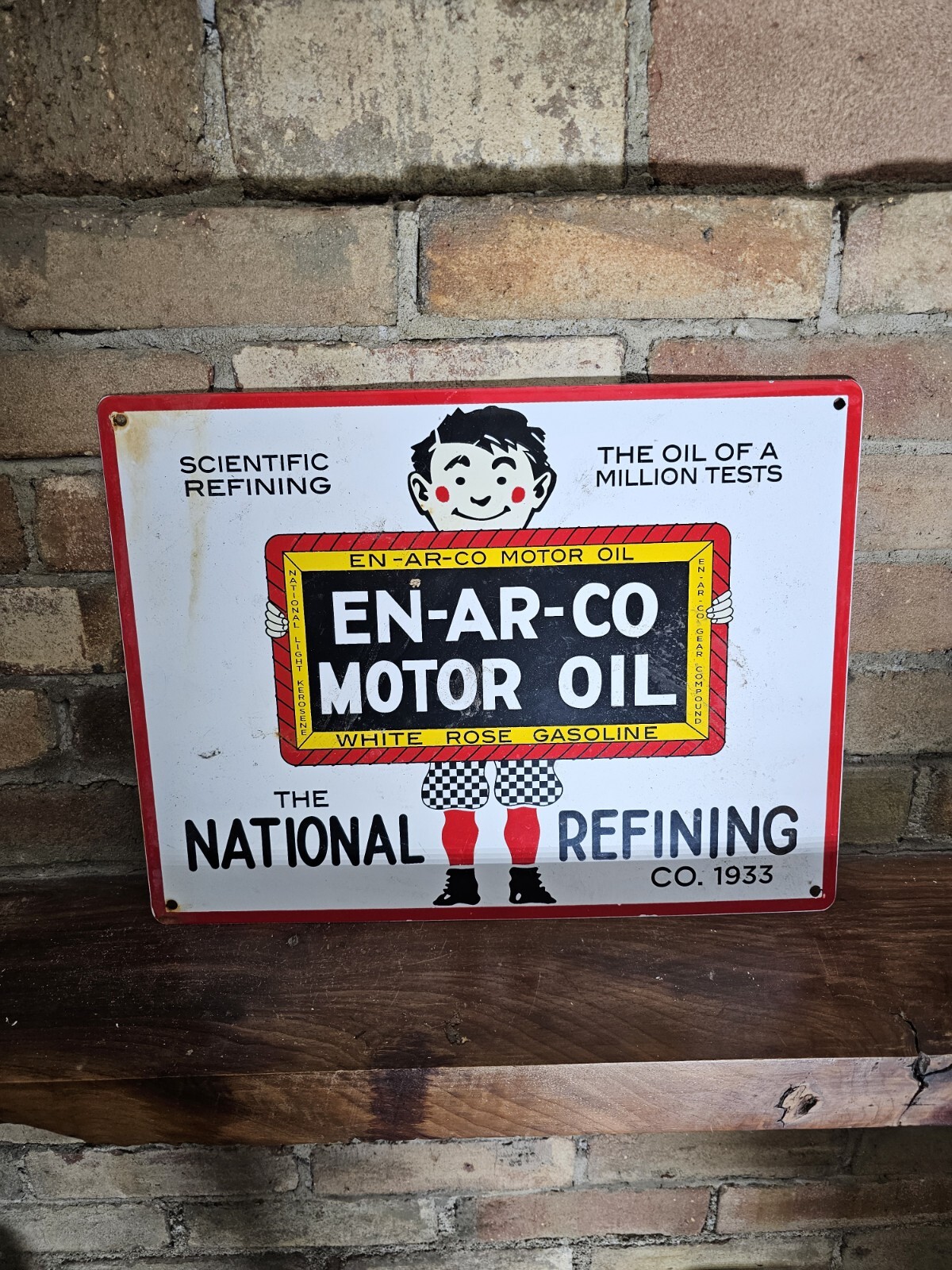 VINTAGE EN-AR-CO NATIONAL MOTOR OIL 16”X 12\