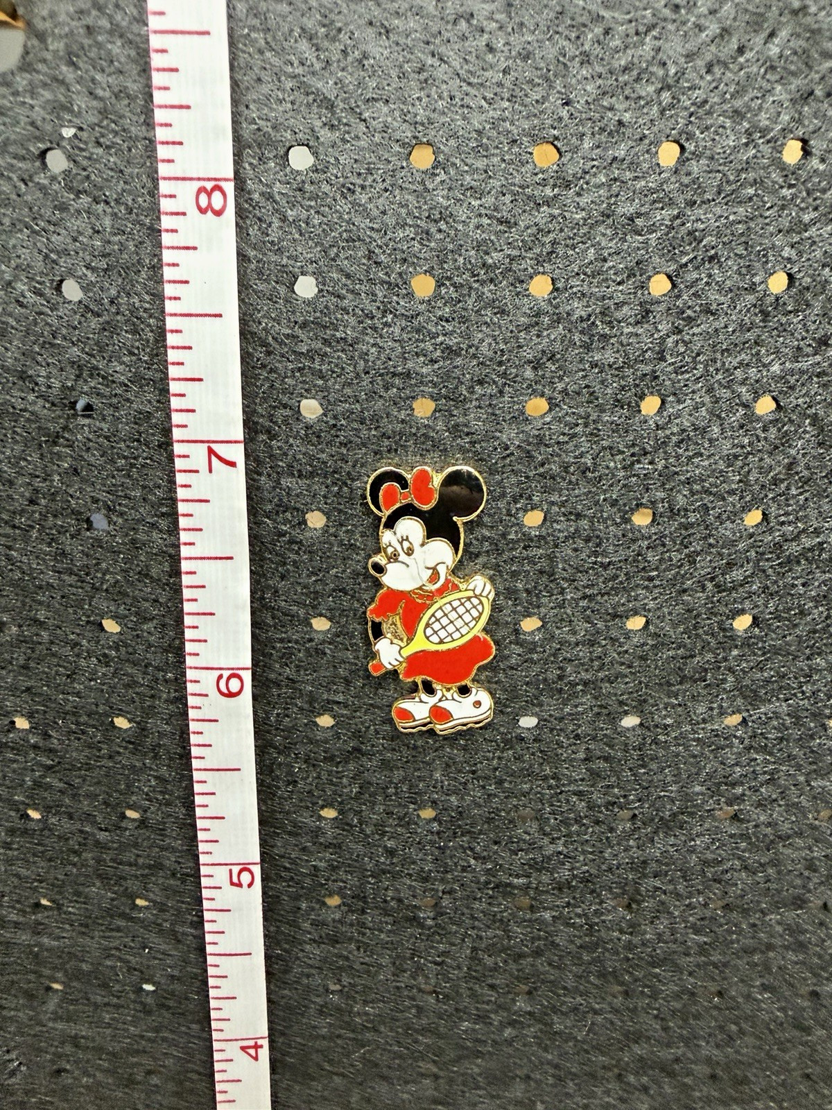 Vintage Walt Disney Productions Minnie Mouse Tennis Enamel Pin Disney Gold Tone