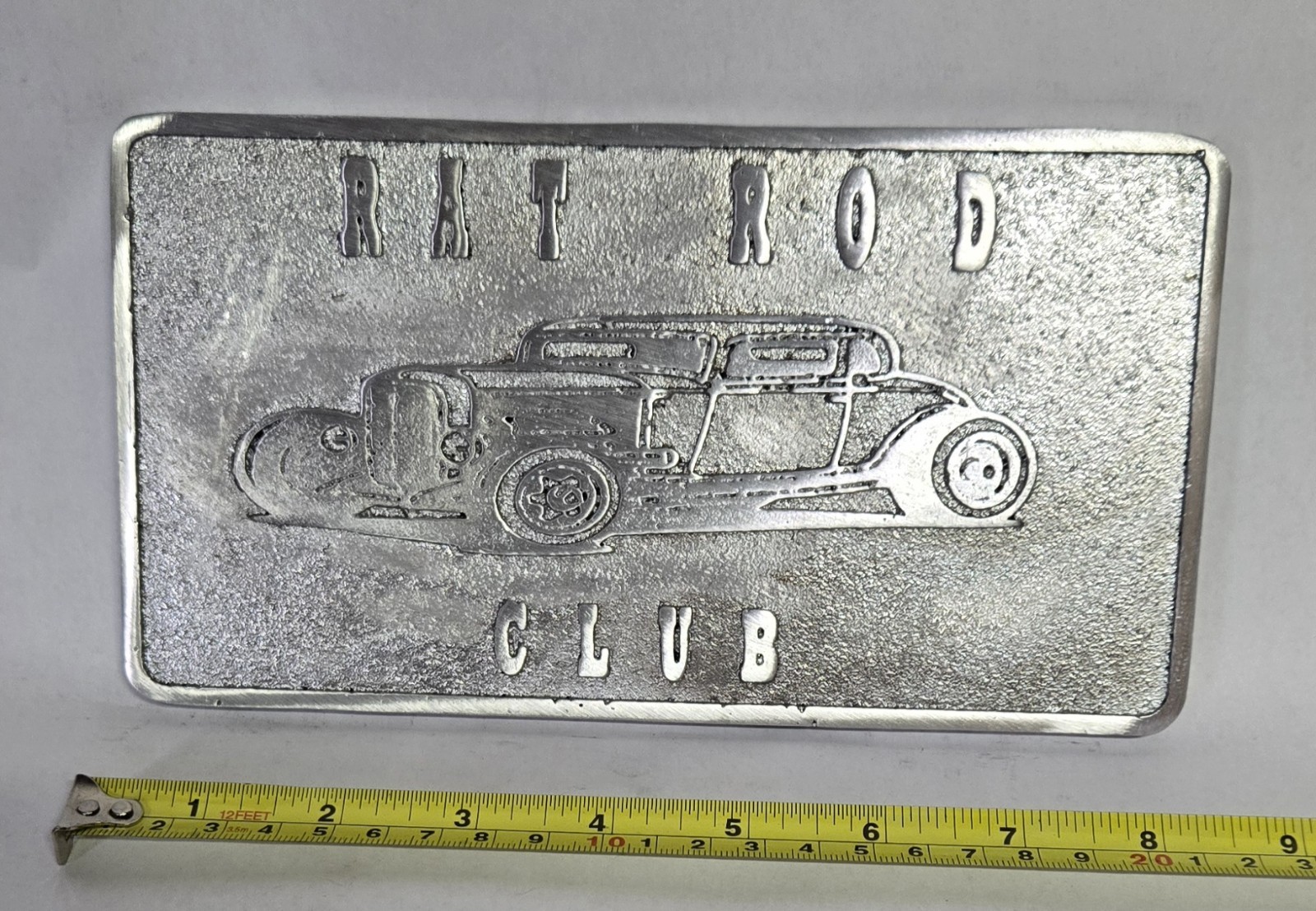 Vintage Cast Aluminum  Rat Rod Club  Car  Plaque