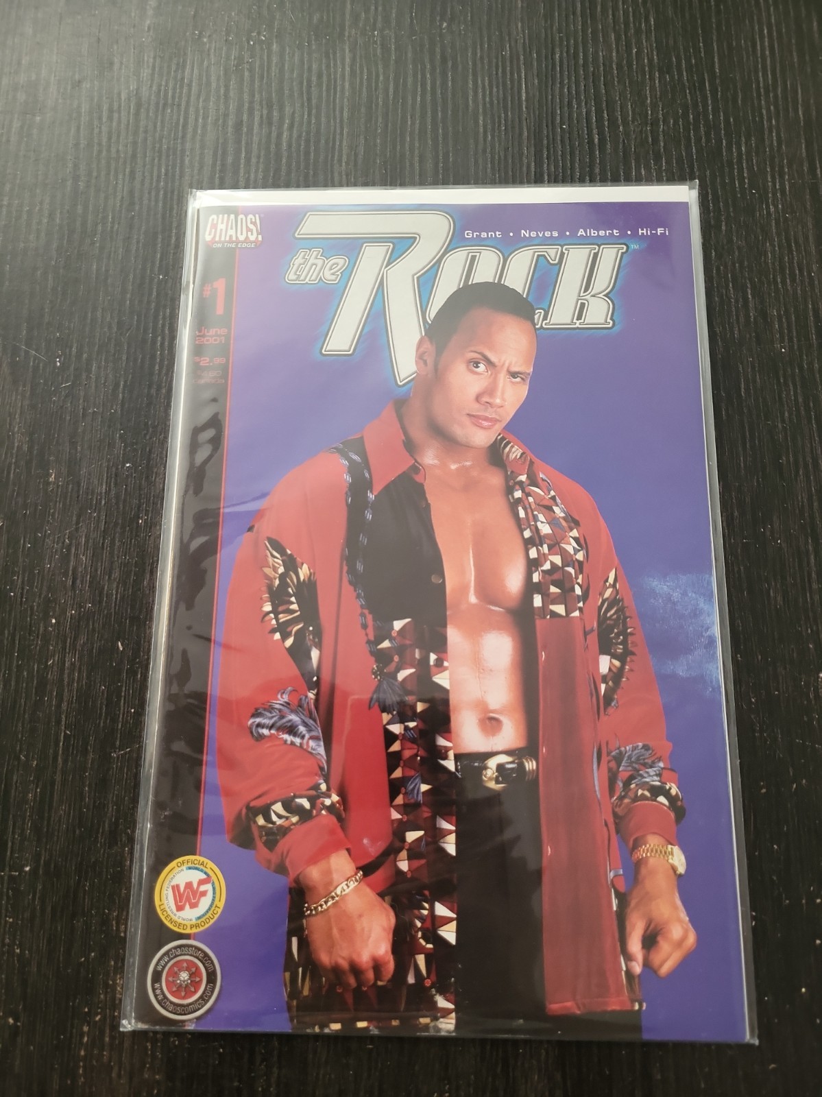The Rock #1 2001 Chaos Comics WWF Official Comic Dwayne Johnson Higher Grade 