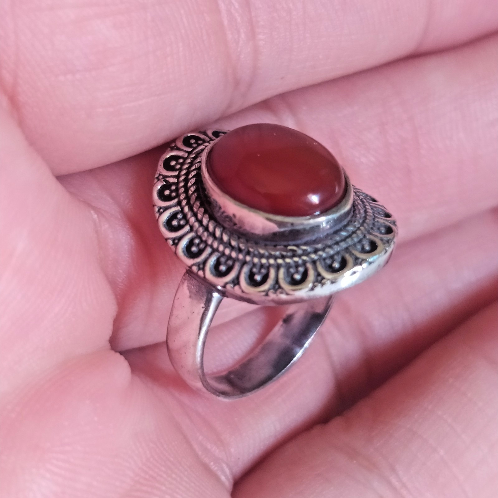 Ancient Victorian Sterling Silver Ring Red Carnelian Stone Engraved Size 9 Ancient Victorian Sterling Silver Ring Red Carnelian Stone Engraved Size 9