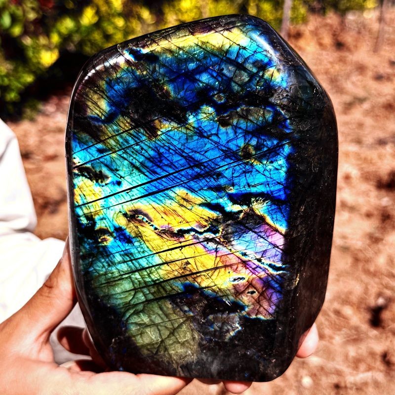 5.37LB Top natural Labrador flash moonstone quartz crystal mineral specimen