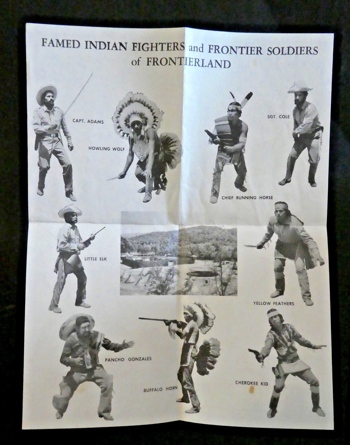 Vtg Frontier Land Cherokee NC Amusement Park Indian Soldiers Girls Promo handout Vtg Frontier Land Cherokee NC Amusement Park Indian Soldiers Girls Promo handout