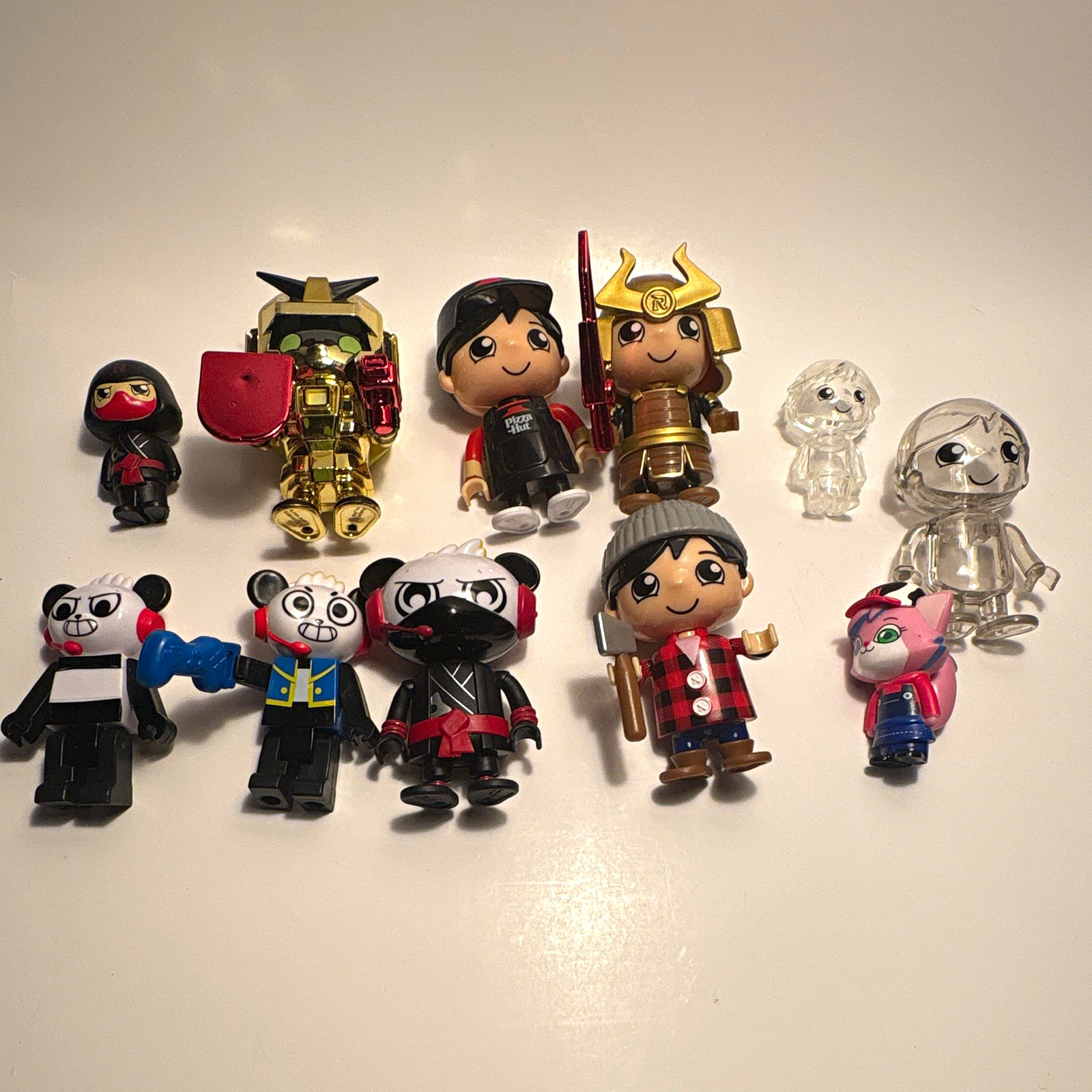 Ryan\'s World Mini Figures Lot of 11 Bonkers Toys Combo Panda Clear Rare