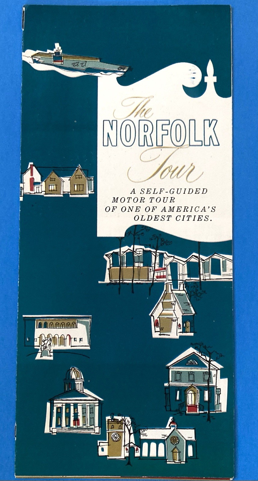 1960s Norfolk Virginia VA Tour Fold Out Brochure Self Guided Motor Tour
