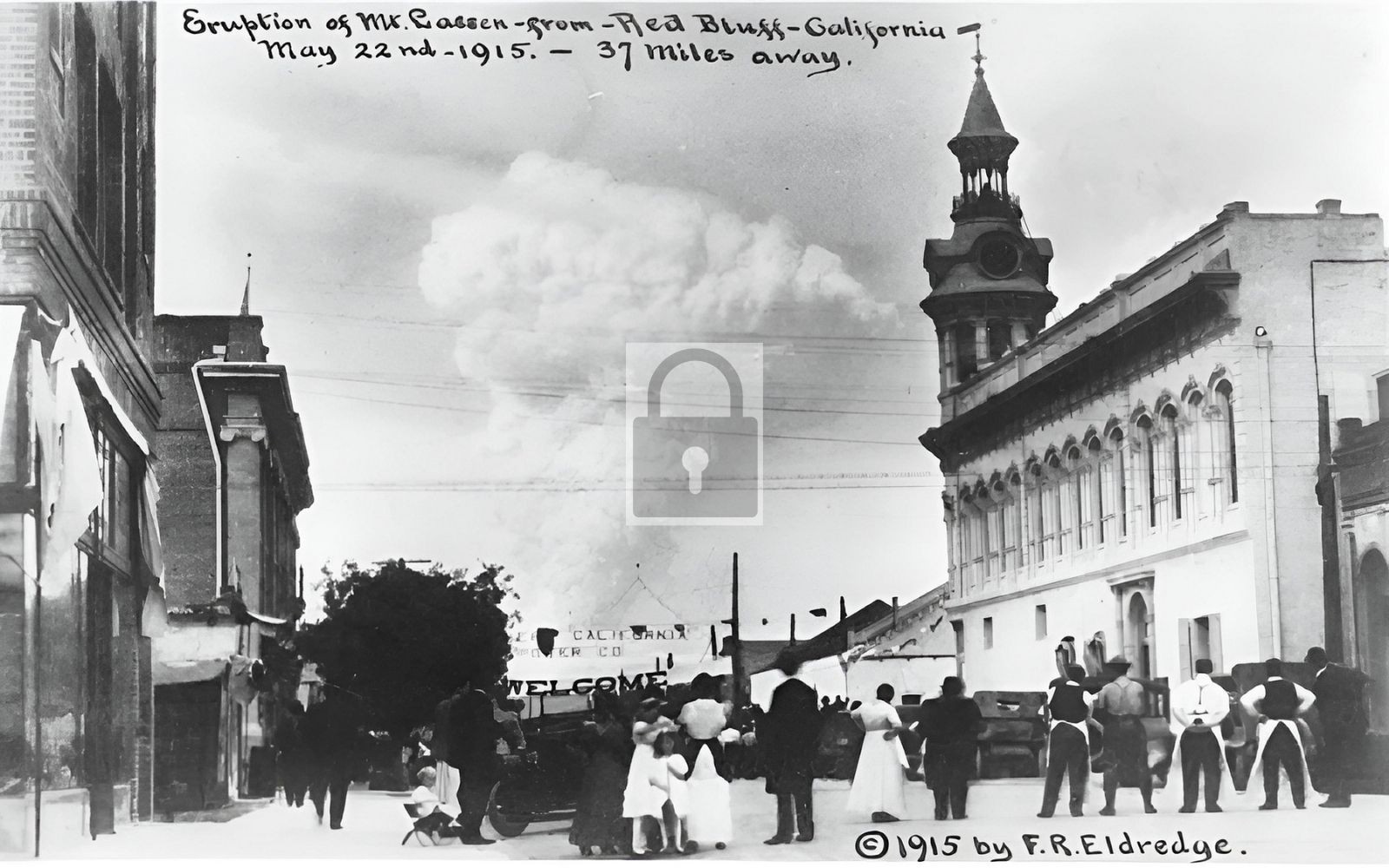 1915 Mt Lassen Eruption From Red Bluff California CA - Reprint