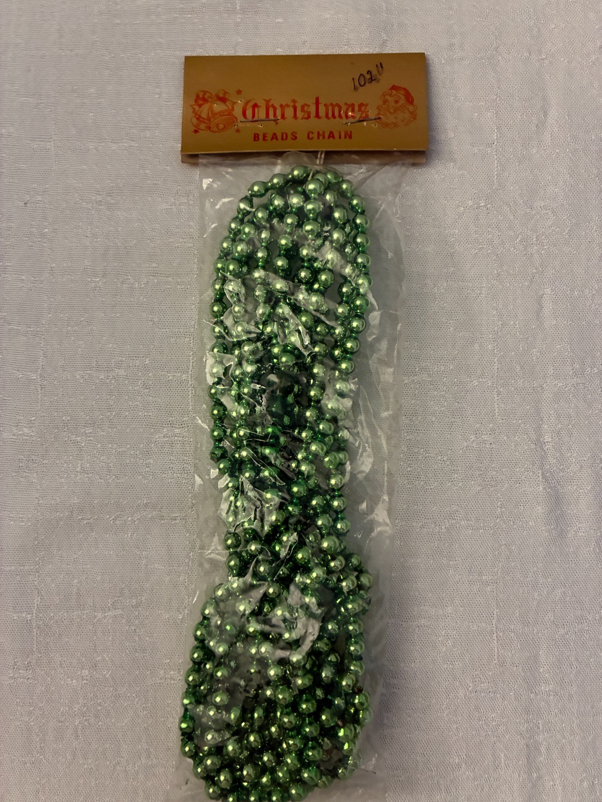 Vintage Green Mercury Glass Garland Beads (102 Vintage Green Mercury Glass Garland Beads (102
