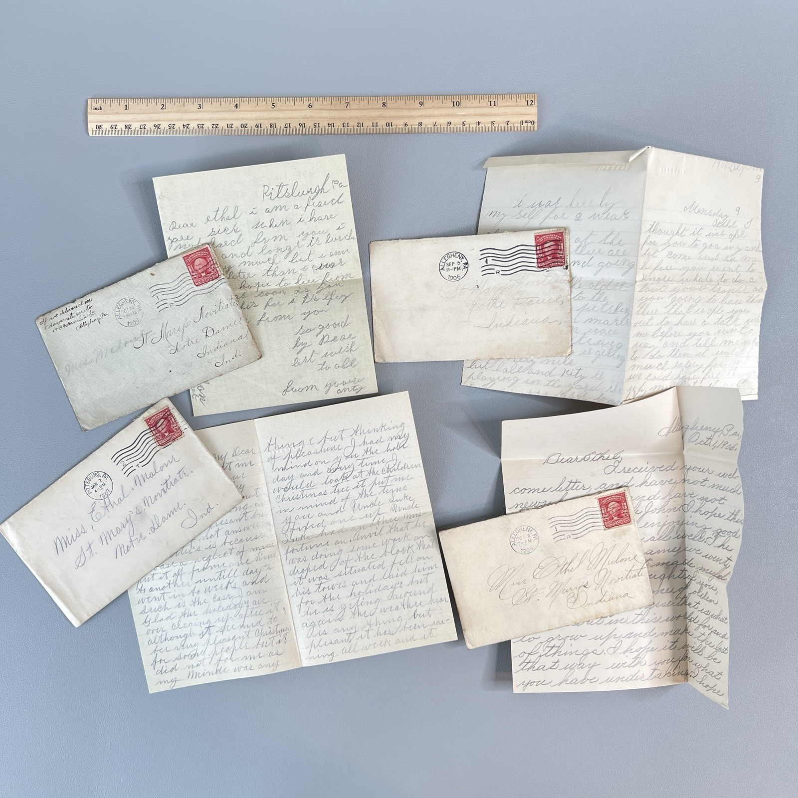 Vtg 1906 Letters Pittsburgh Exposition Notre Dame St Marys Novitiate Nun Lot 4